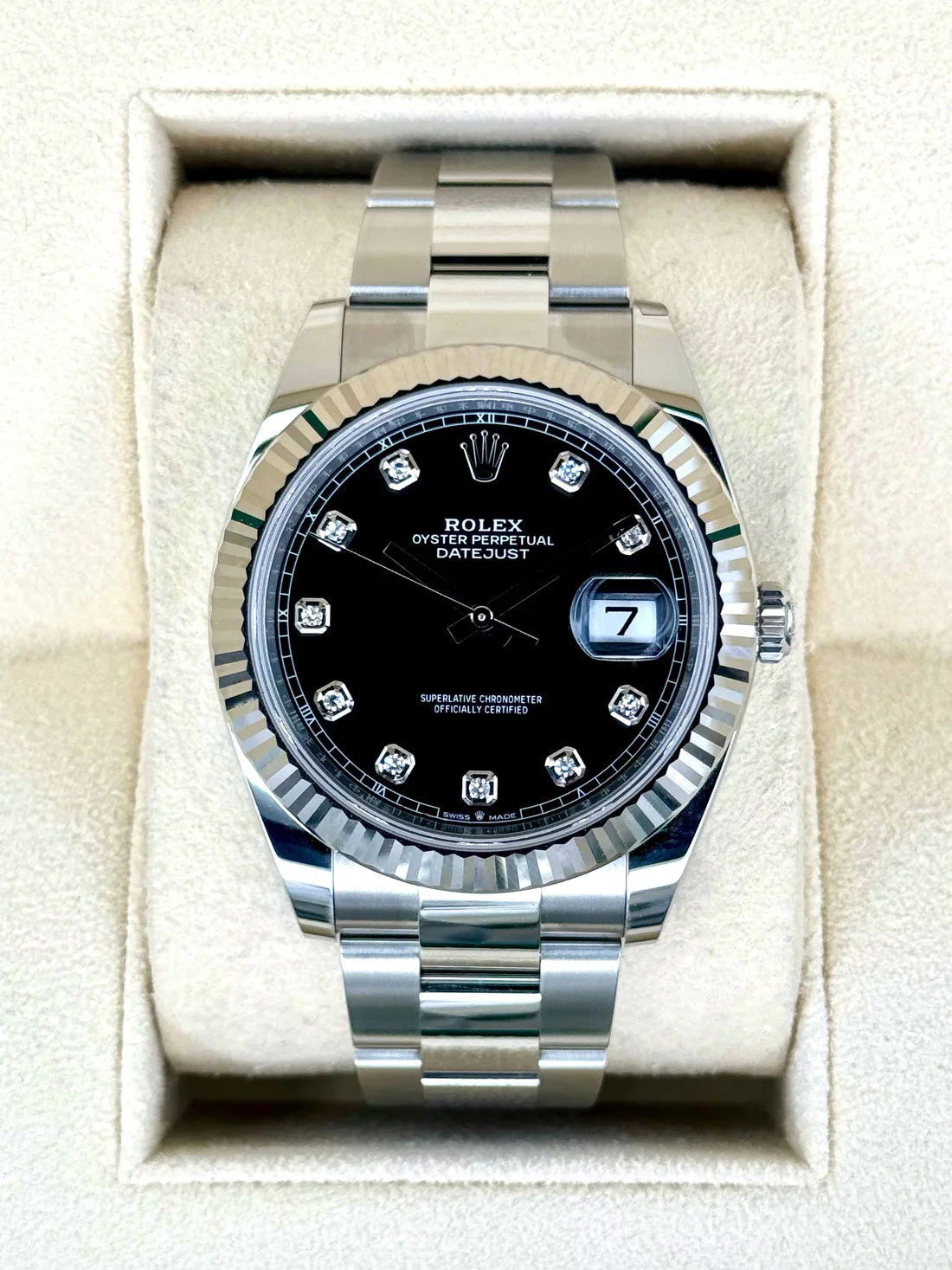 Rolex Datejust 41mm 126334 Oyster Black Diamond Dial