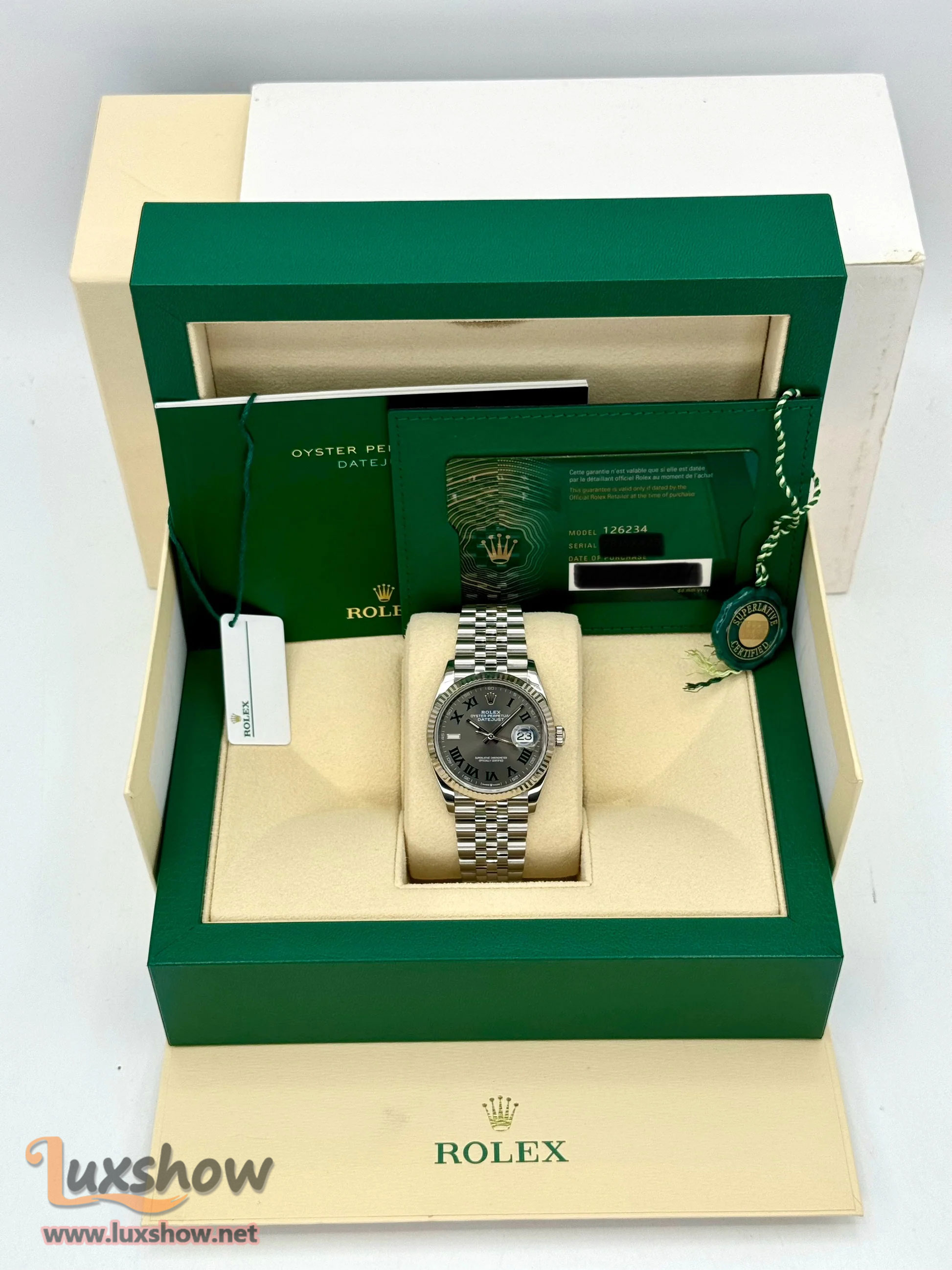 Rolex Datejust 36mm 126234 Jubilee Wimbledon Dial