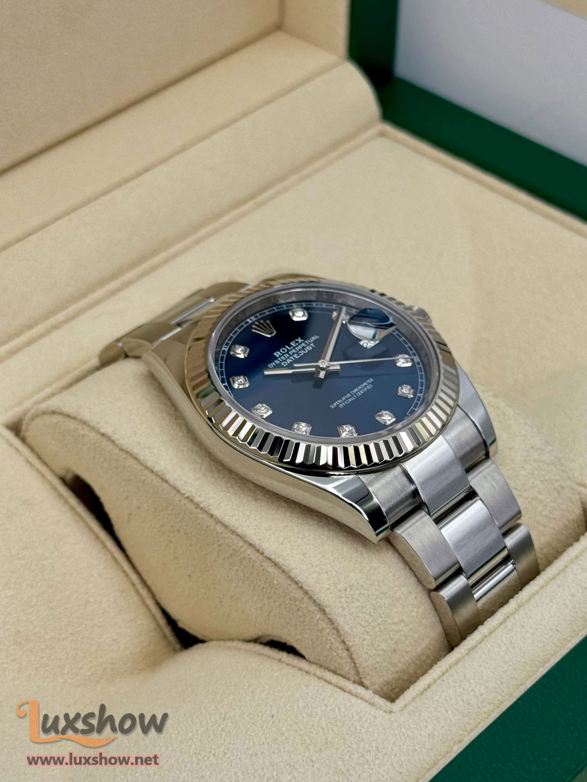 Rolex Datejust 41mm 126334 Stainless Steel Oyster Blue Diamond Dial