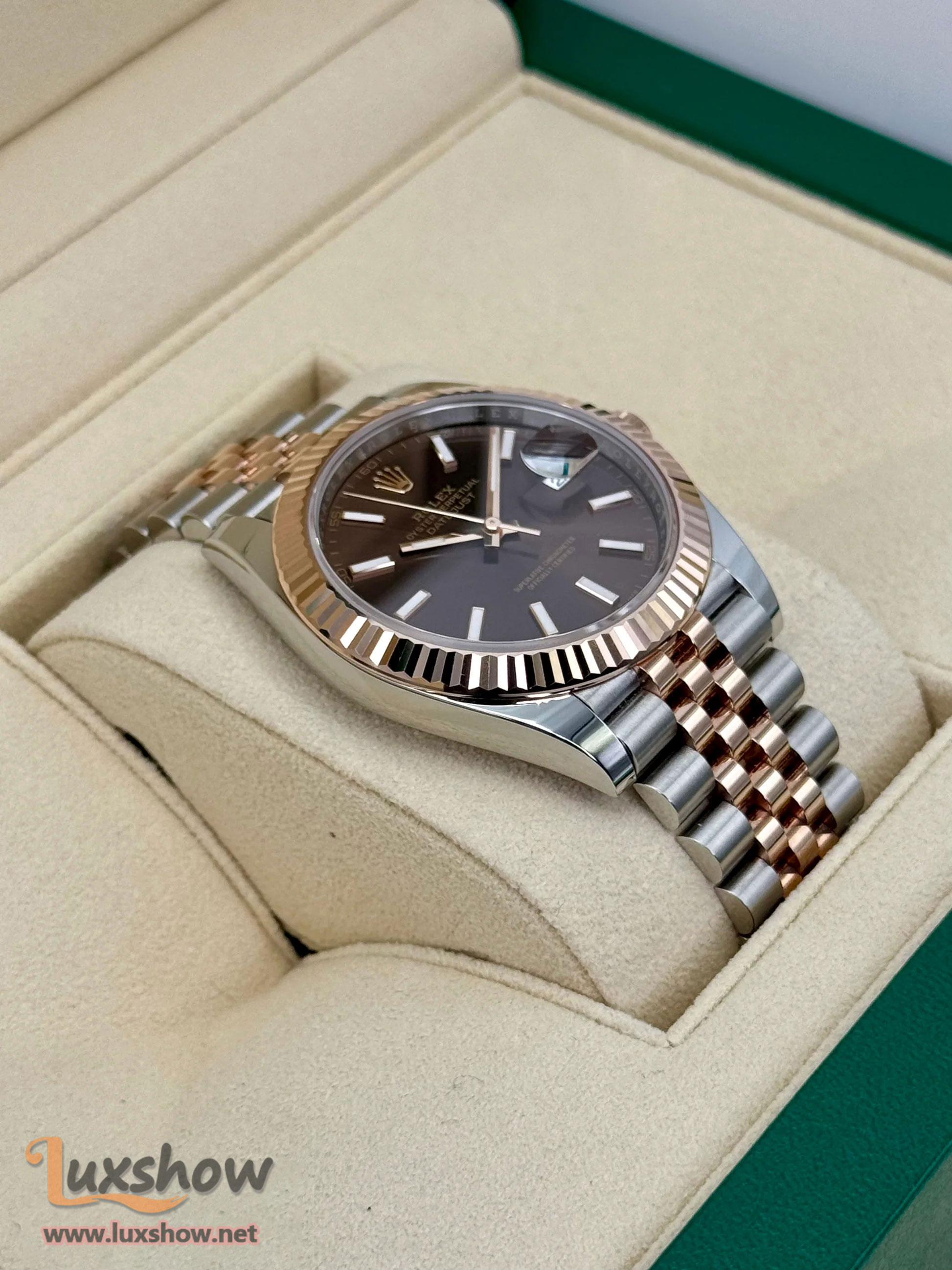 Rolex Datejust 41mm 126331 Two-Tone Rose Gold Chocolate Dial