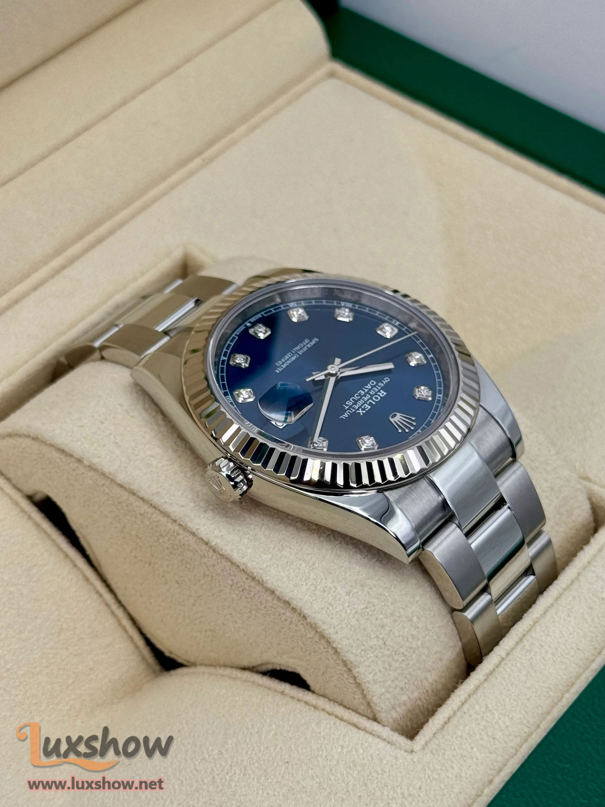 Rolex Datejust 41mm 126334 Stainless Steel Oyster Blue Diamond Dial