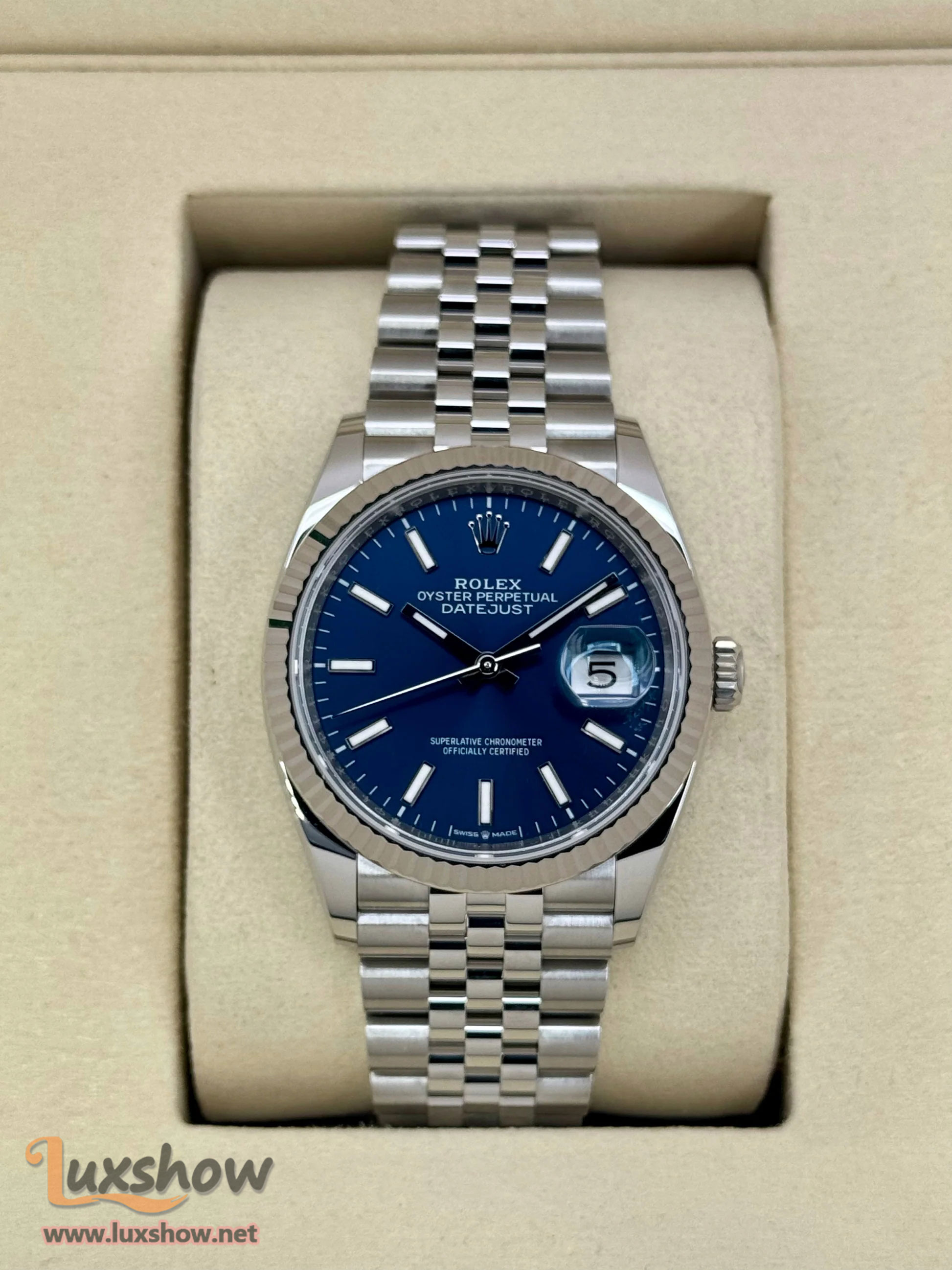 Rolex Datejust 36mm 126234 Stainless Steel Jubilee Blue Dial