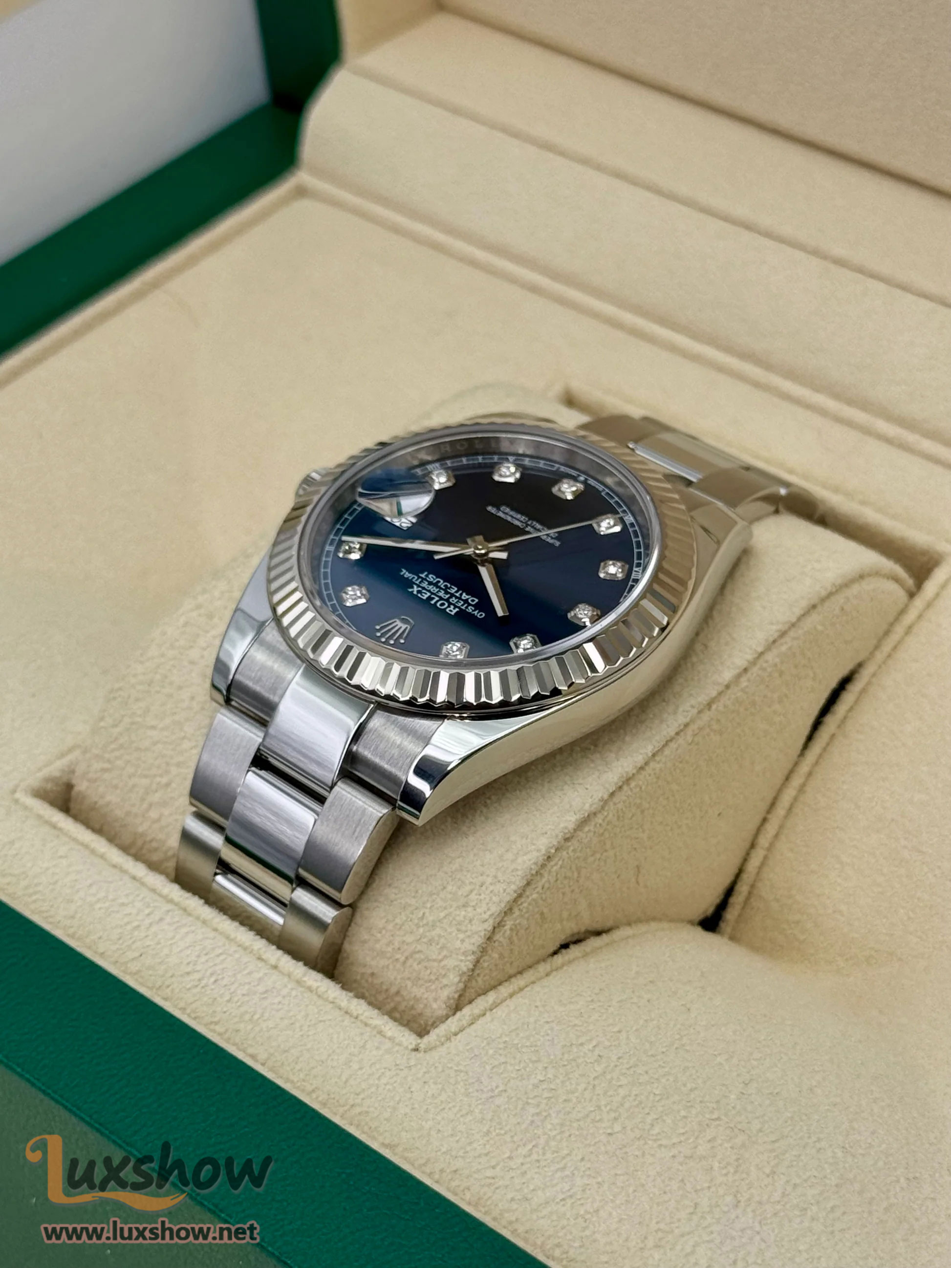 Rolex Datejust 41mm 126334 Stainless Steel Oyster Blue Diamond Dial