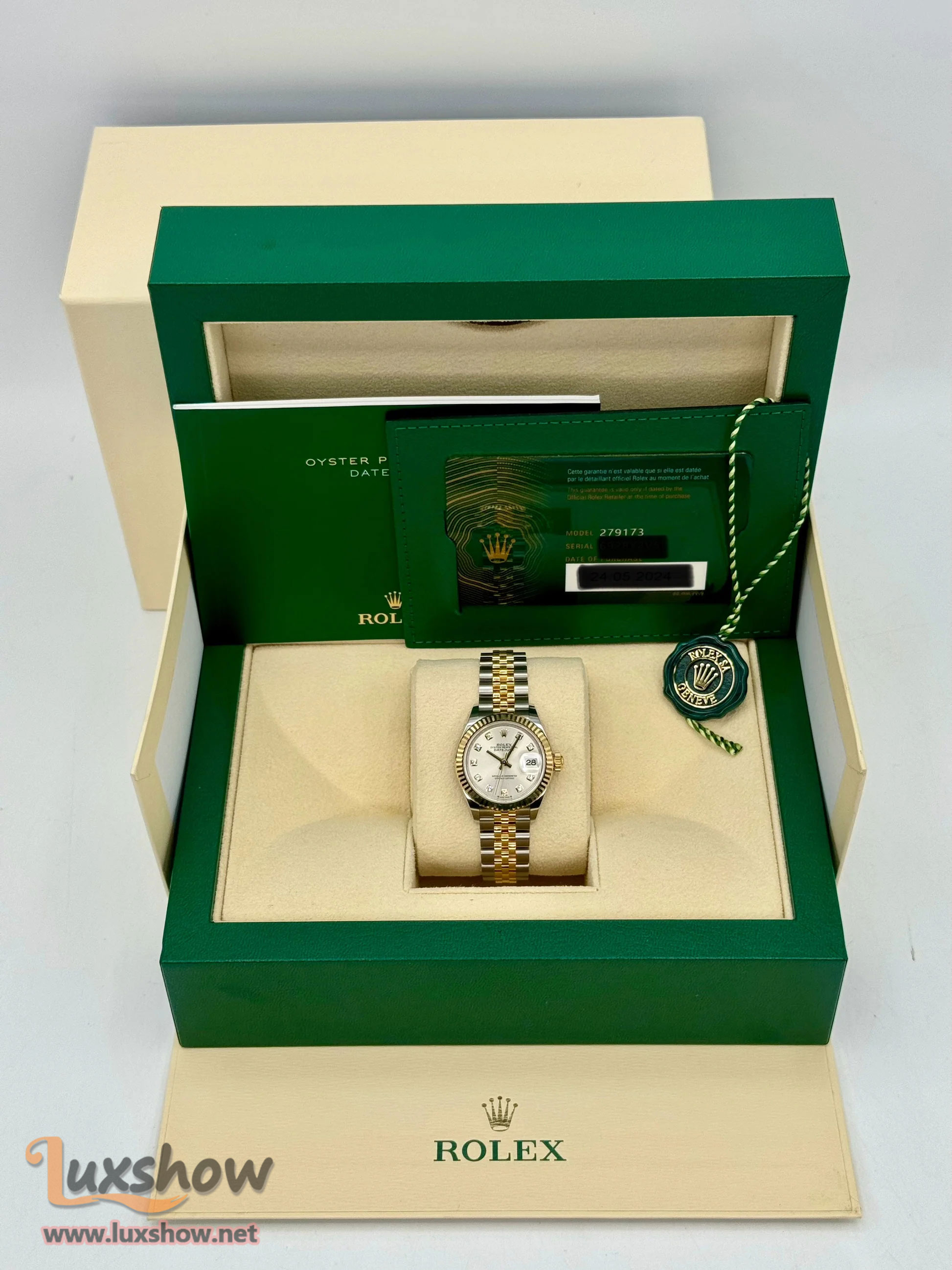 Rolex Lady Datejust 28mm 279173 Jubilee Silver Diamond Dial