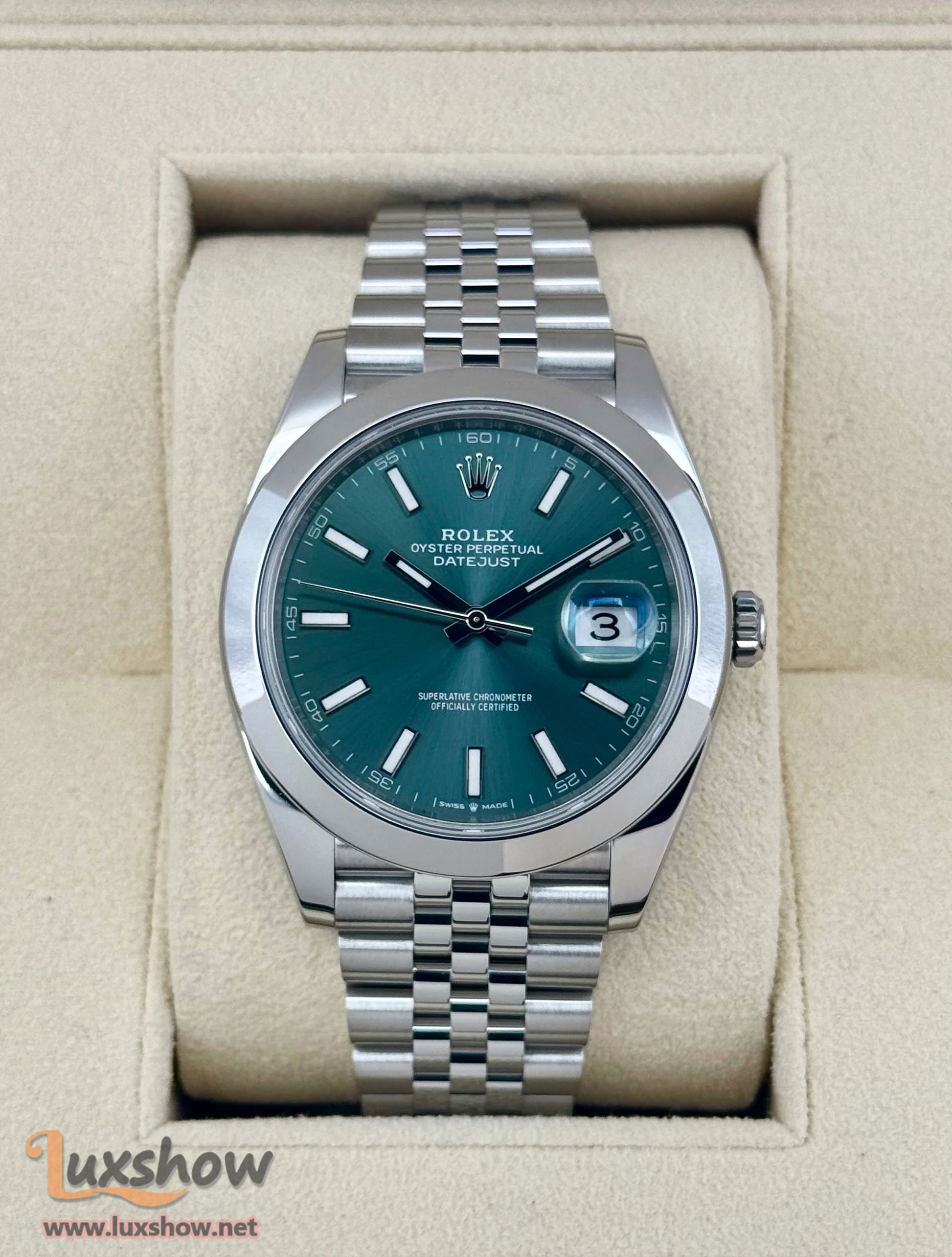 Rolex Datejust 41mm 126300 Stainless Steel Jubilee Green Dial