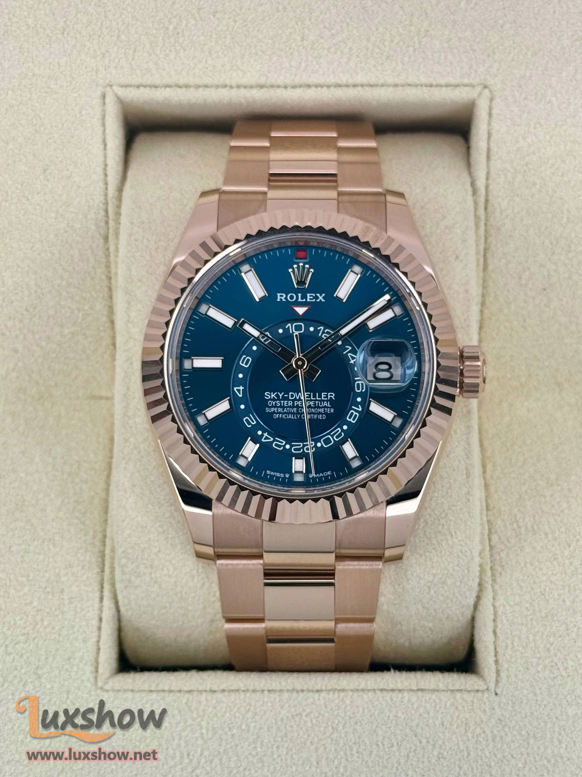 Rolex Sky-Dweller 42mm 336935 Rose Gold Blue Dial