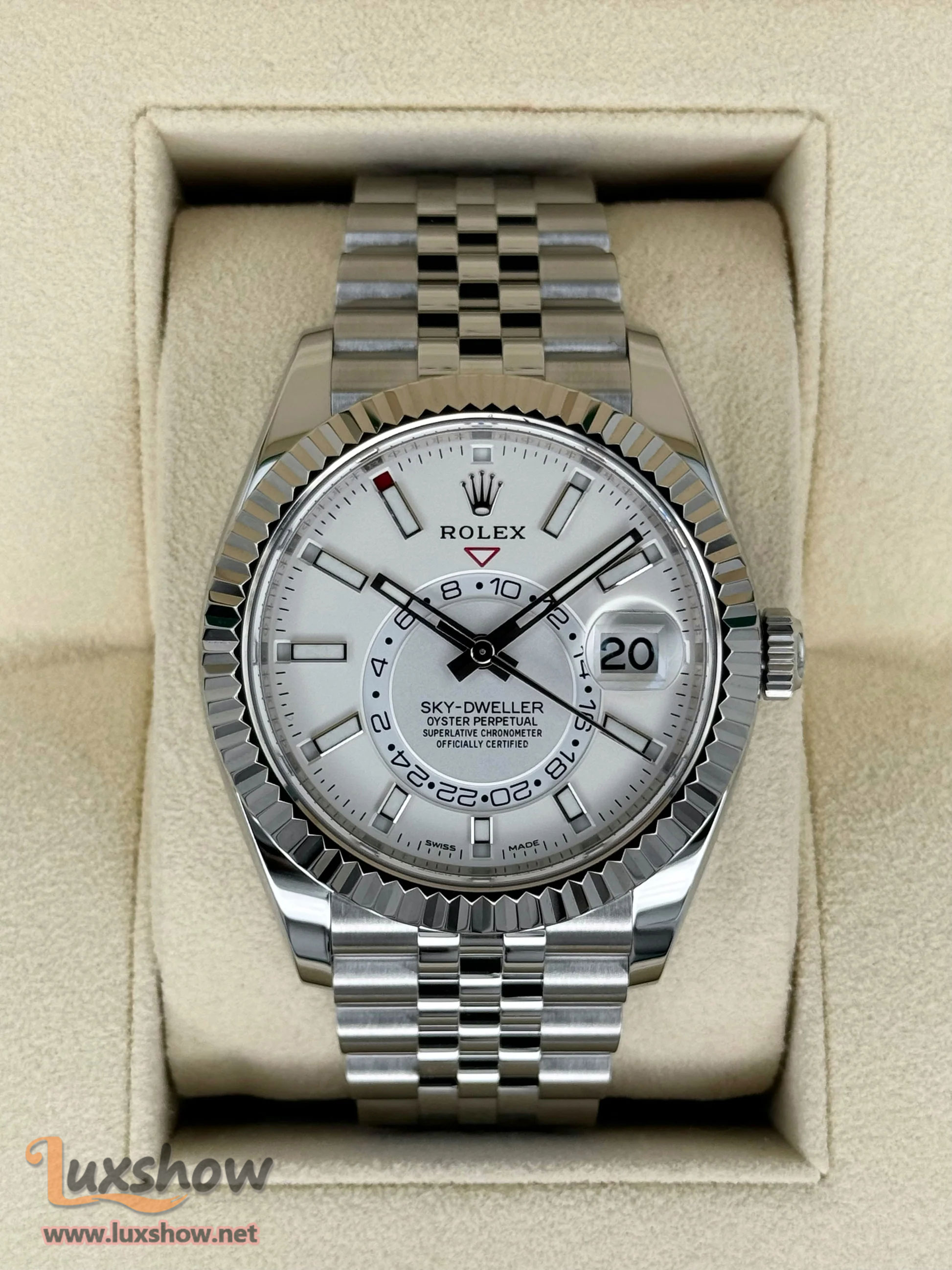 Rolex Sky-Dweller 42mm 326934 Stainless Steel Jubilee White Dial
