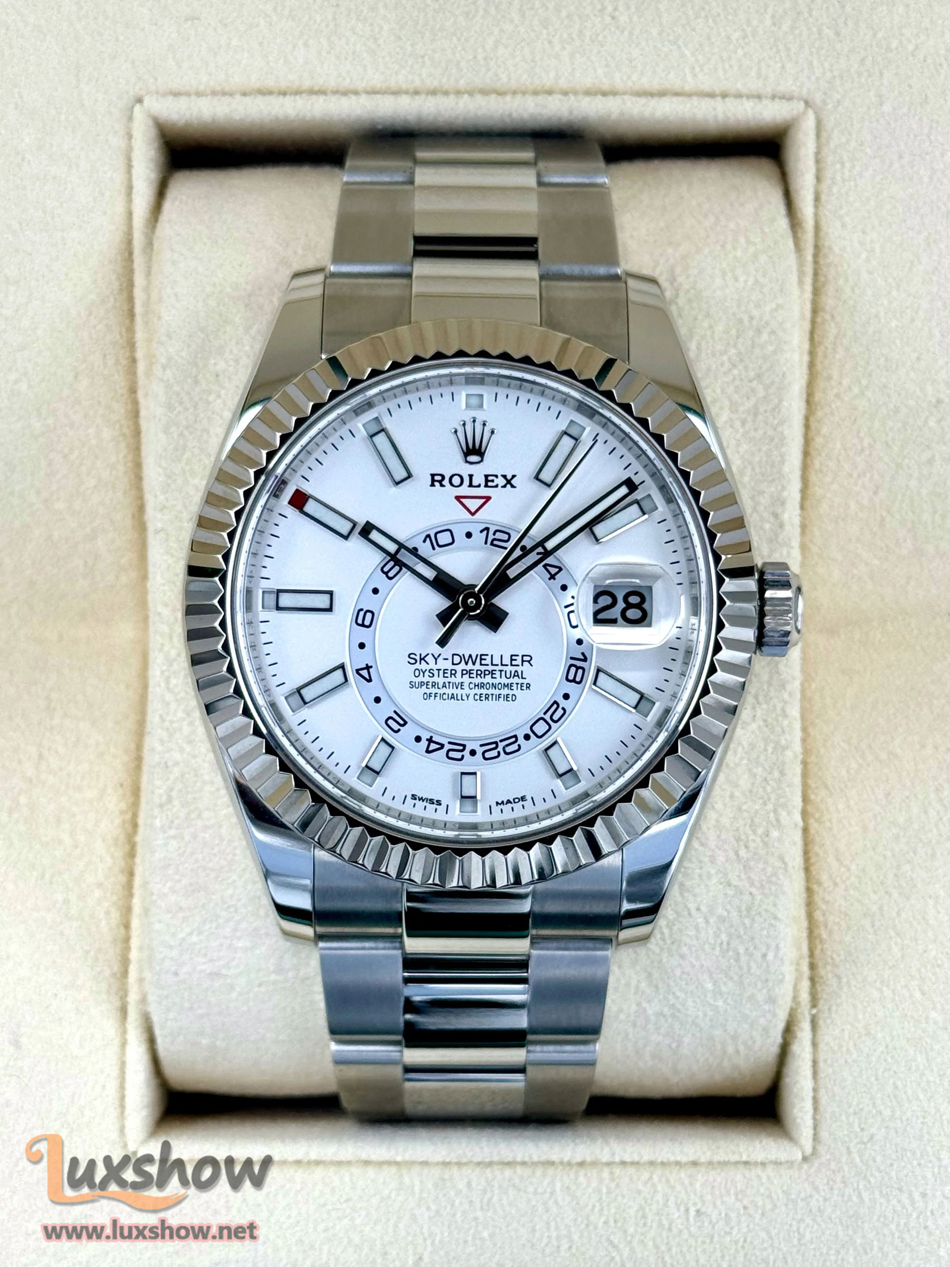 Rolex Sky-Dweller 42mm 326934 Stainless Steel Oyster White Dial