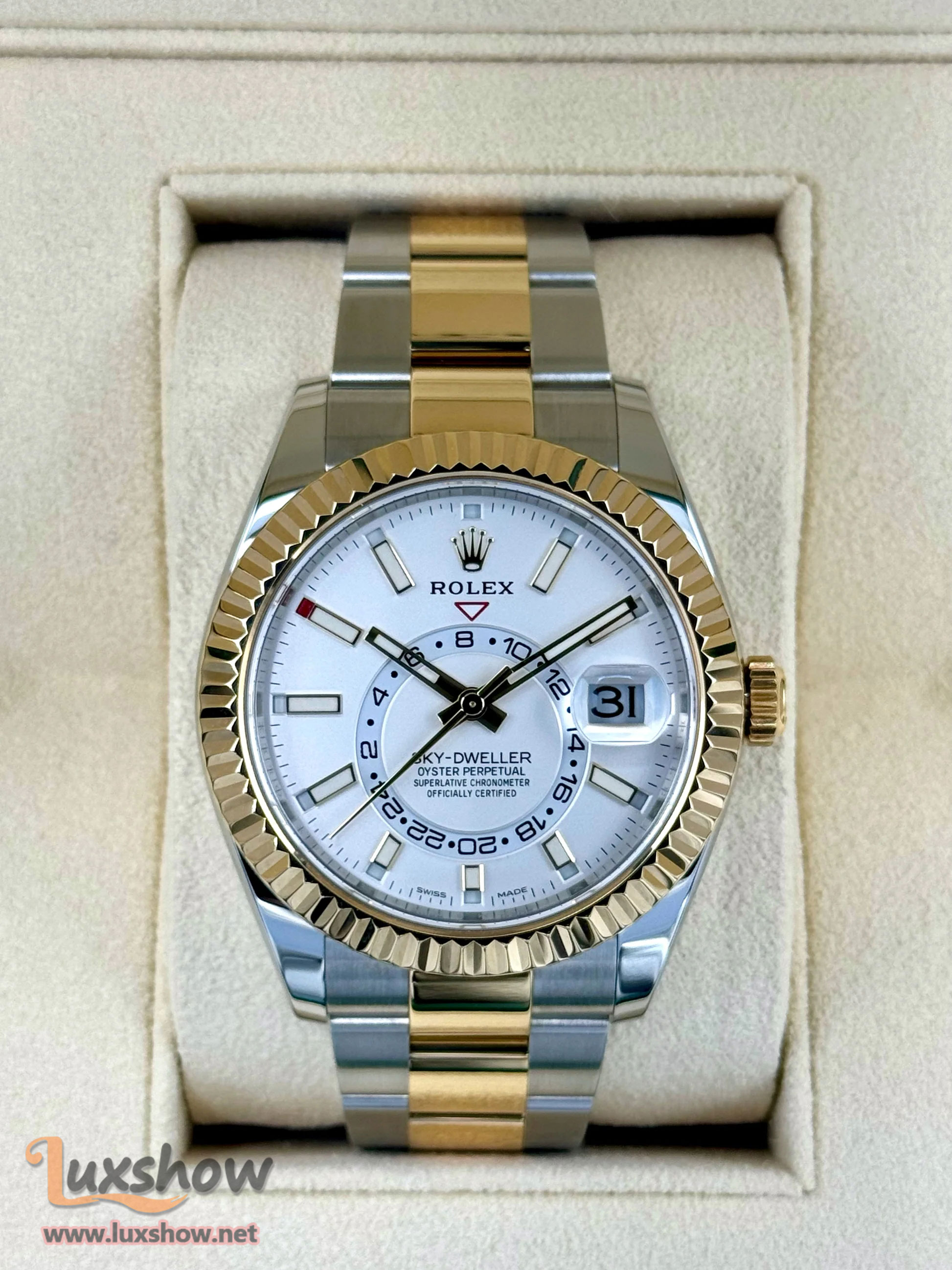 Rolex Sky-Dweller 42mm 326933 Two-Tone Oyster White Dial