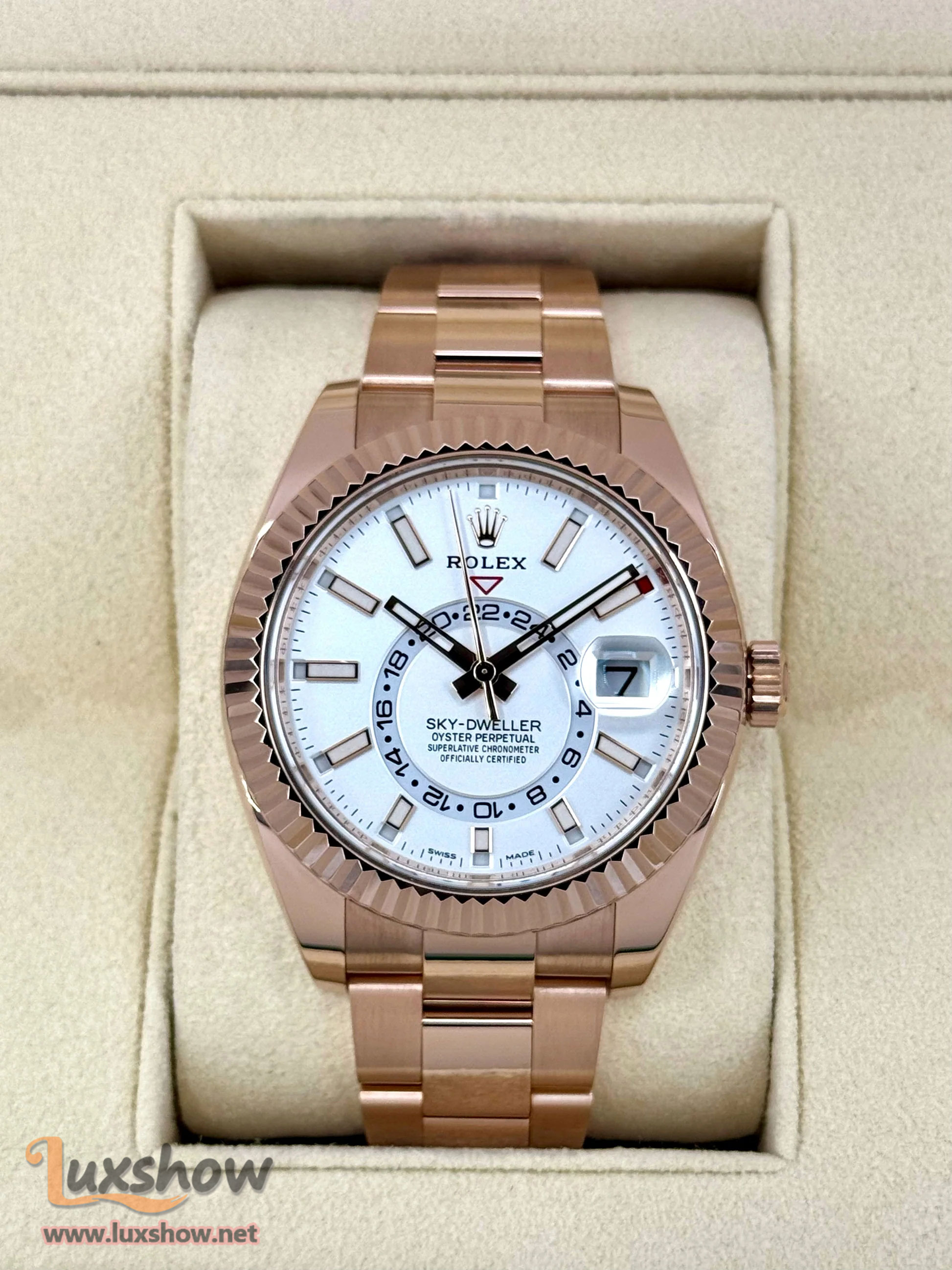 Rolex Sky-Dweller 42mm 326935 Rose Gold White Dial