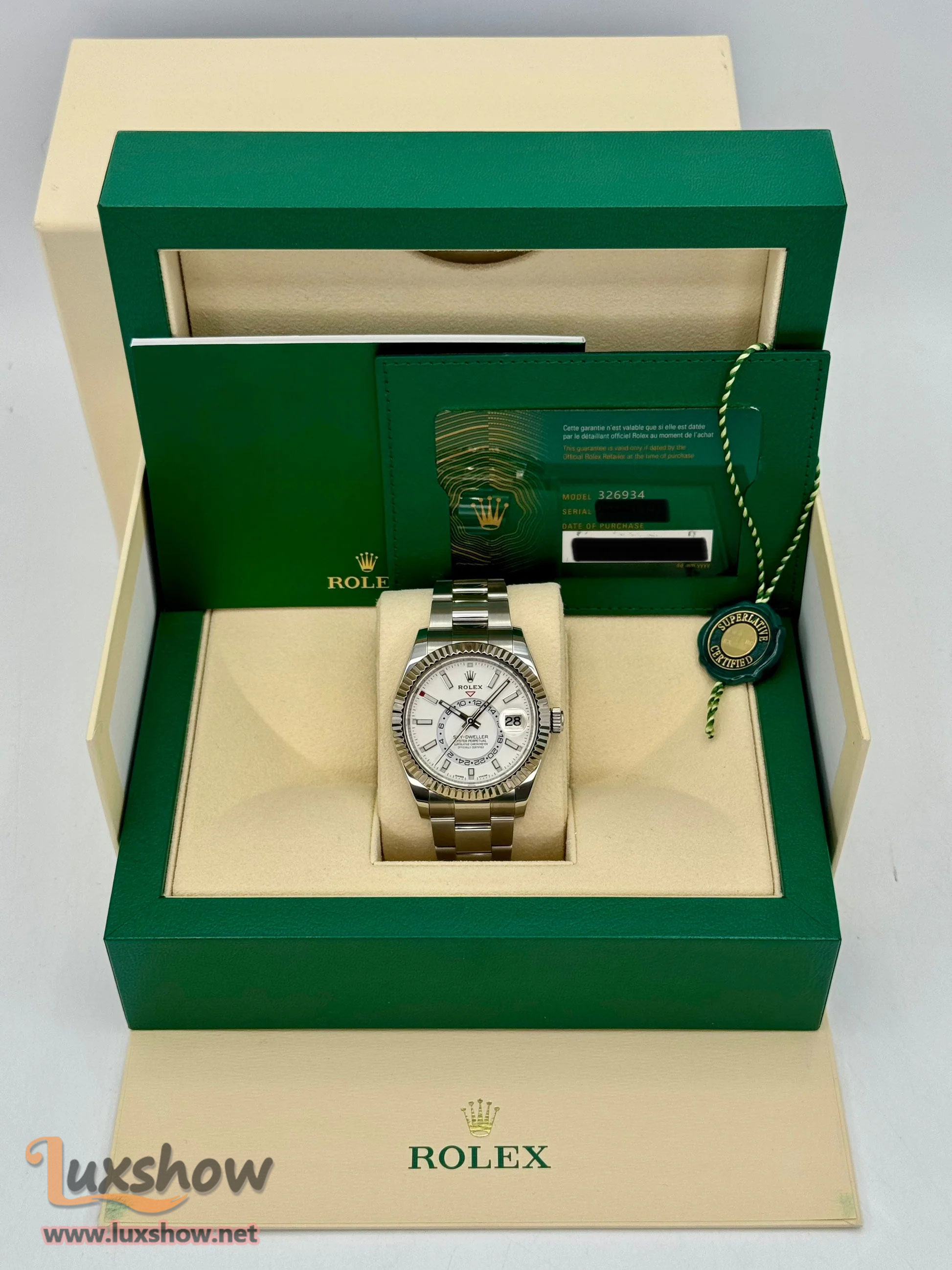 Rolex Sky-Dweller 42mm 326934 Stainless Steel Oyster White Dial