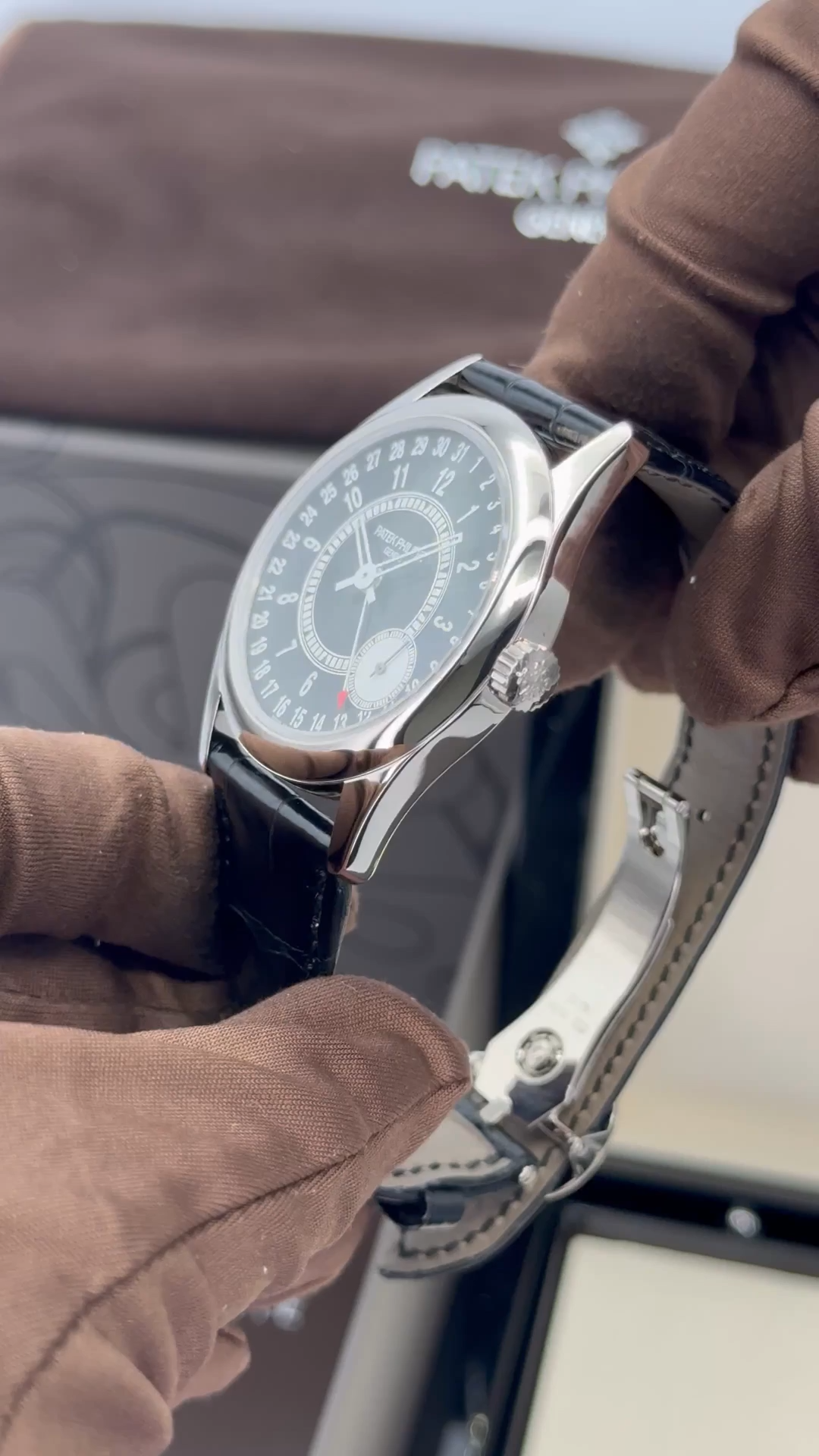 Patek Philippe Calatrava 6006G White Gold Black Dial