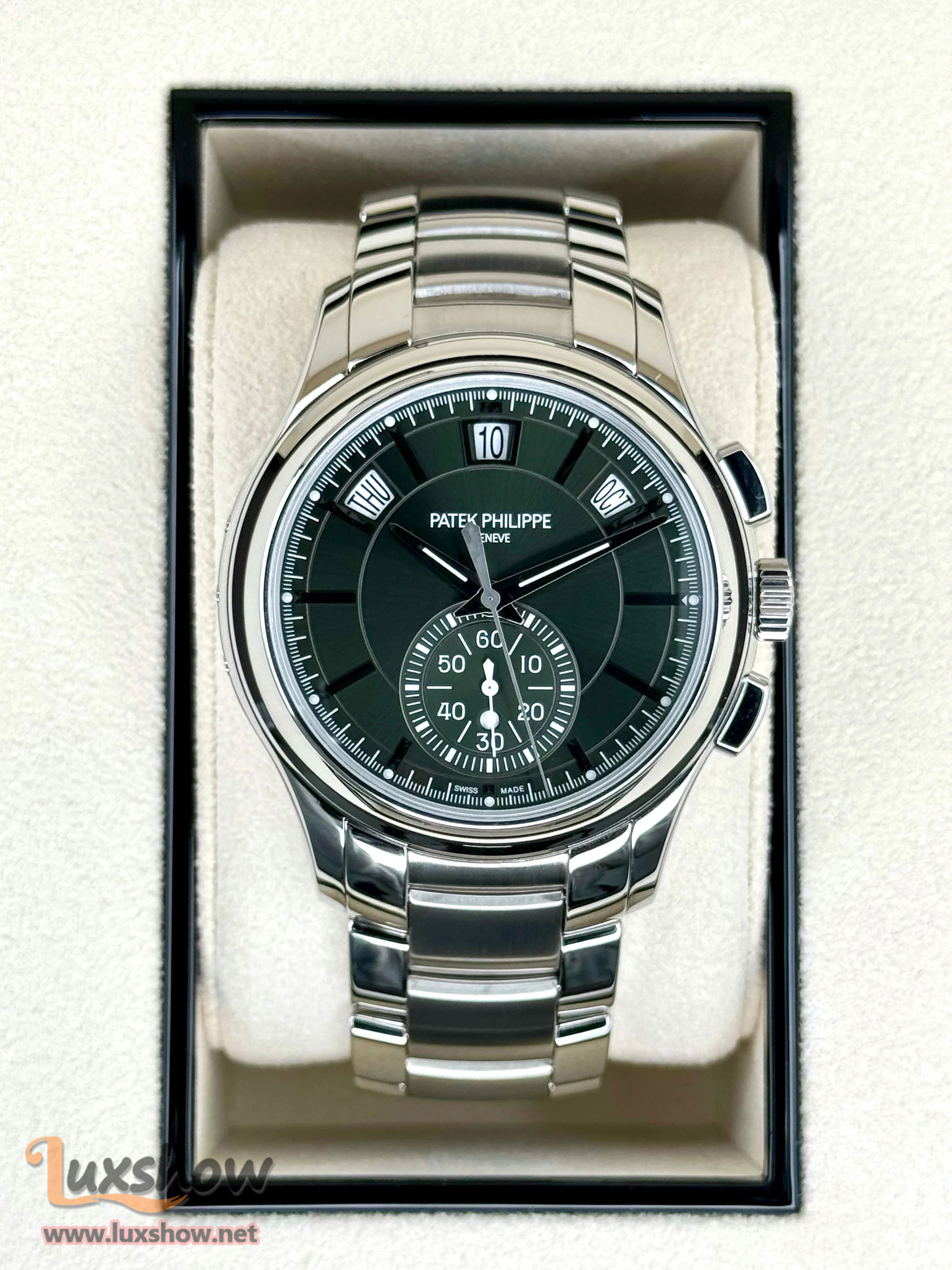 Patek Philippe 5905/1A Flyback Chronograph Annual Calendar Olive Green Dial