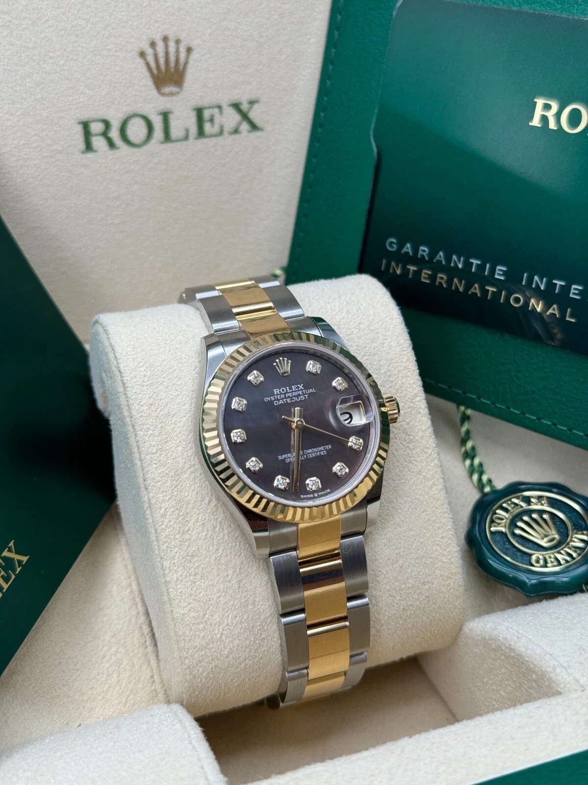 【Super Clone】ROLEX Datejust m278273-0023/0024 31mm Black Mother-of-Pearl Dial Stainless Steel and Yellow Gold Oyster Watch