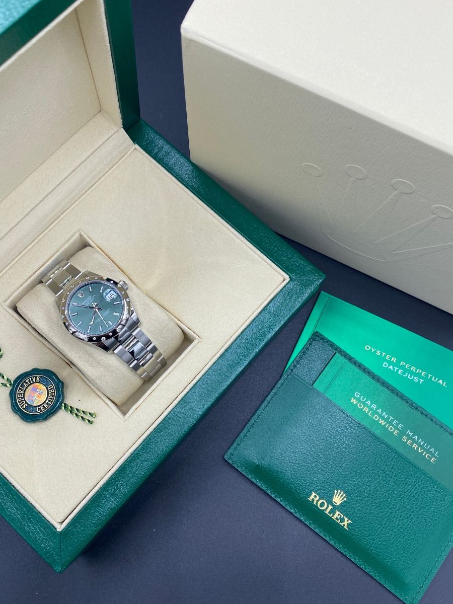 【Super Clone】ROLEX Datejust m278344-0019/0020 Mint Green Dial 31mm Domed Diamond Oyster Watch