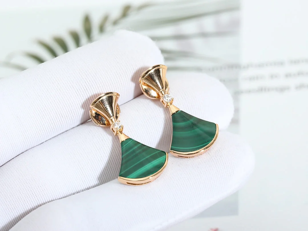 Regalia jewelryDREAM MALACHITE PINK GOLD EARRINGS