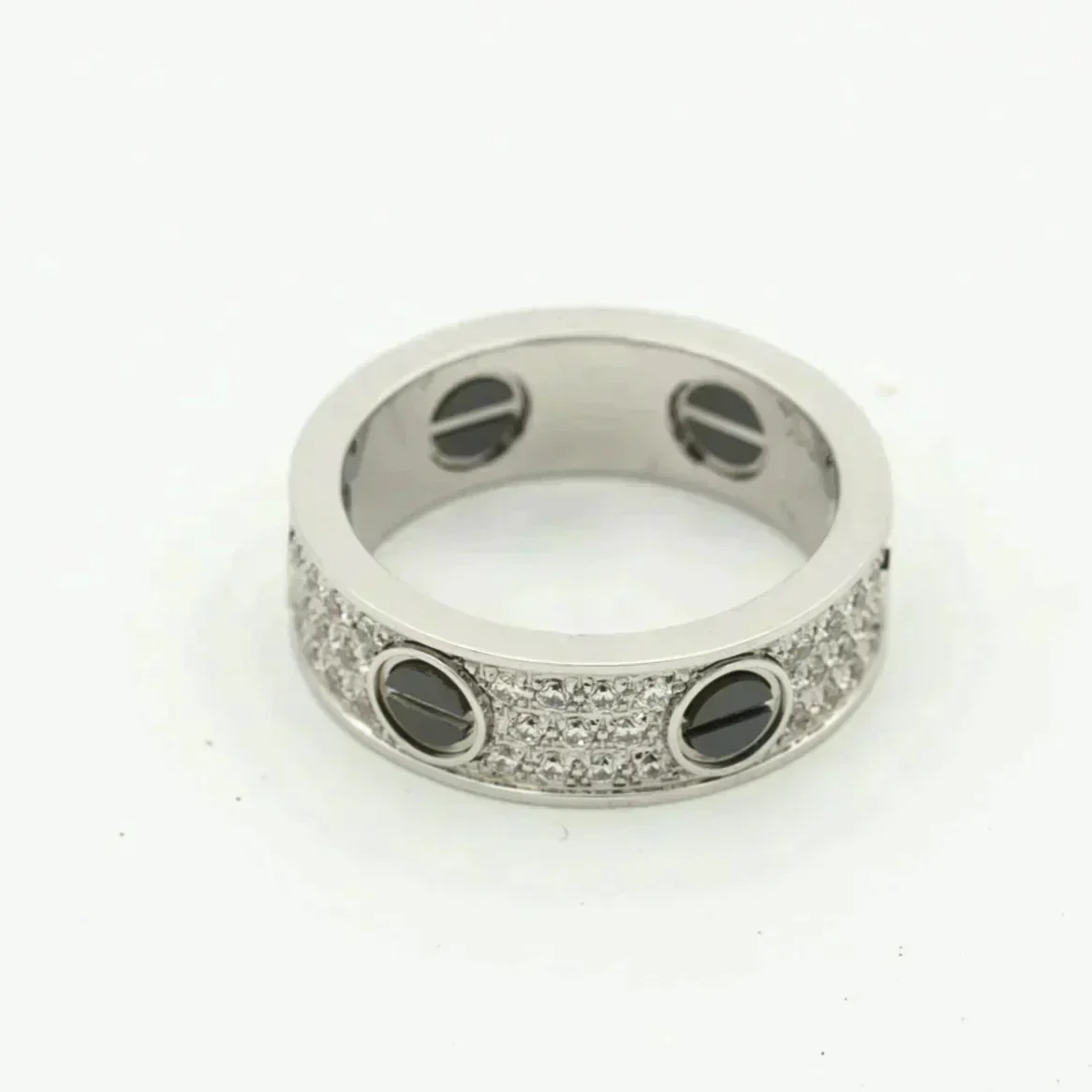 Regalia jewelryLOVE RING 5.5MM DIAMONDS PAVED CERAMIC