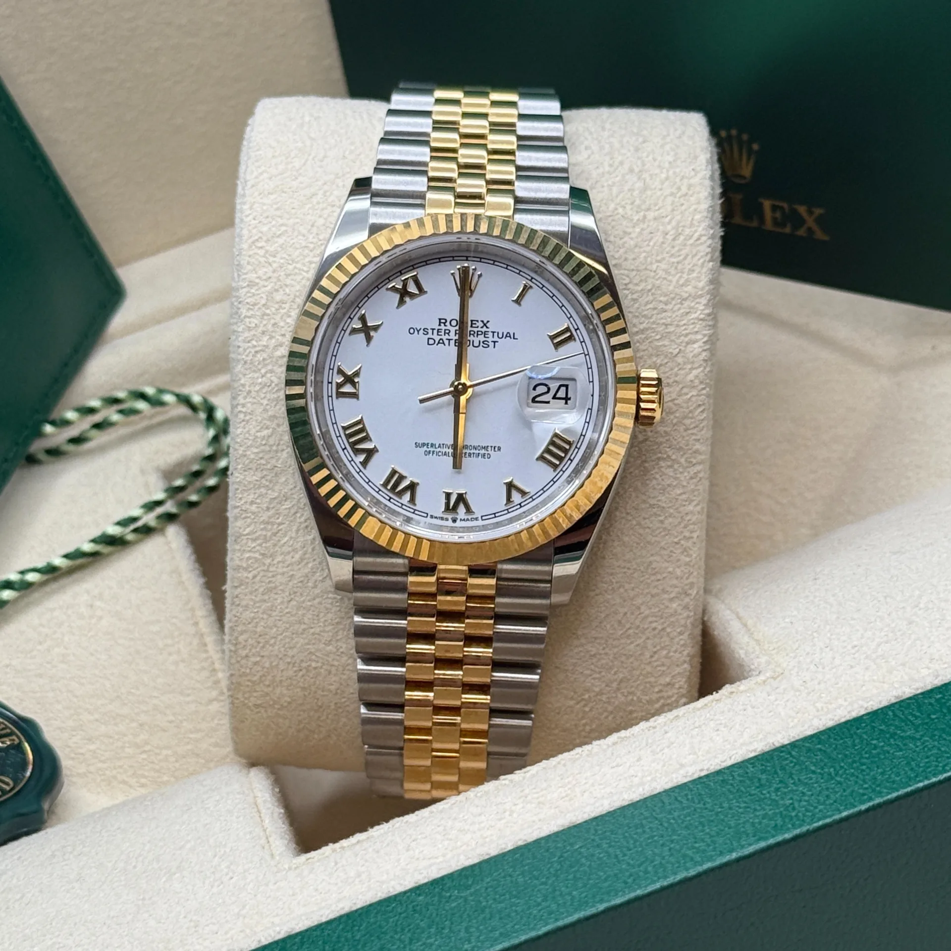 【Super Clone】ROLEX  Datejust 36mm 126233 White Dial Oyster Bracelet Watch
