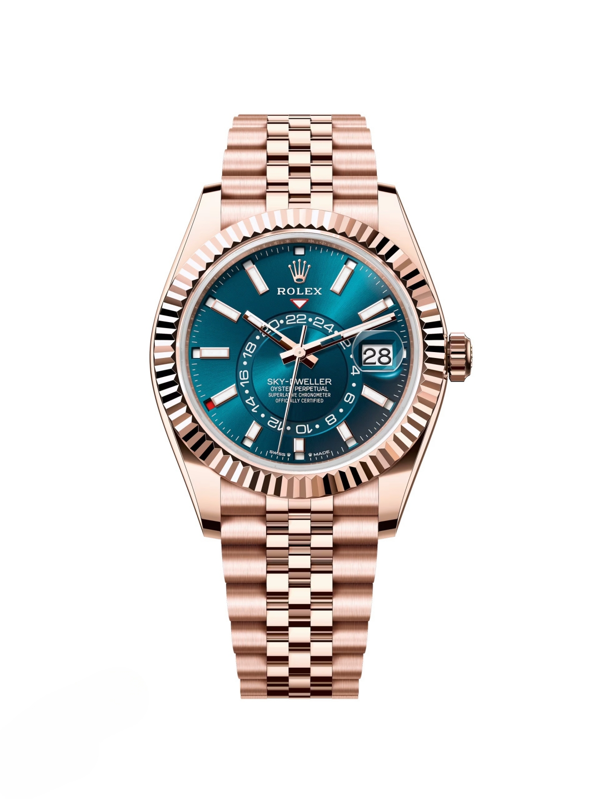 【Super Clone】ROLEX Sky-Dweller 42mm 336935-0001/0005 Rose Gold Blue Dial Oyster