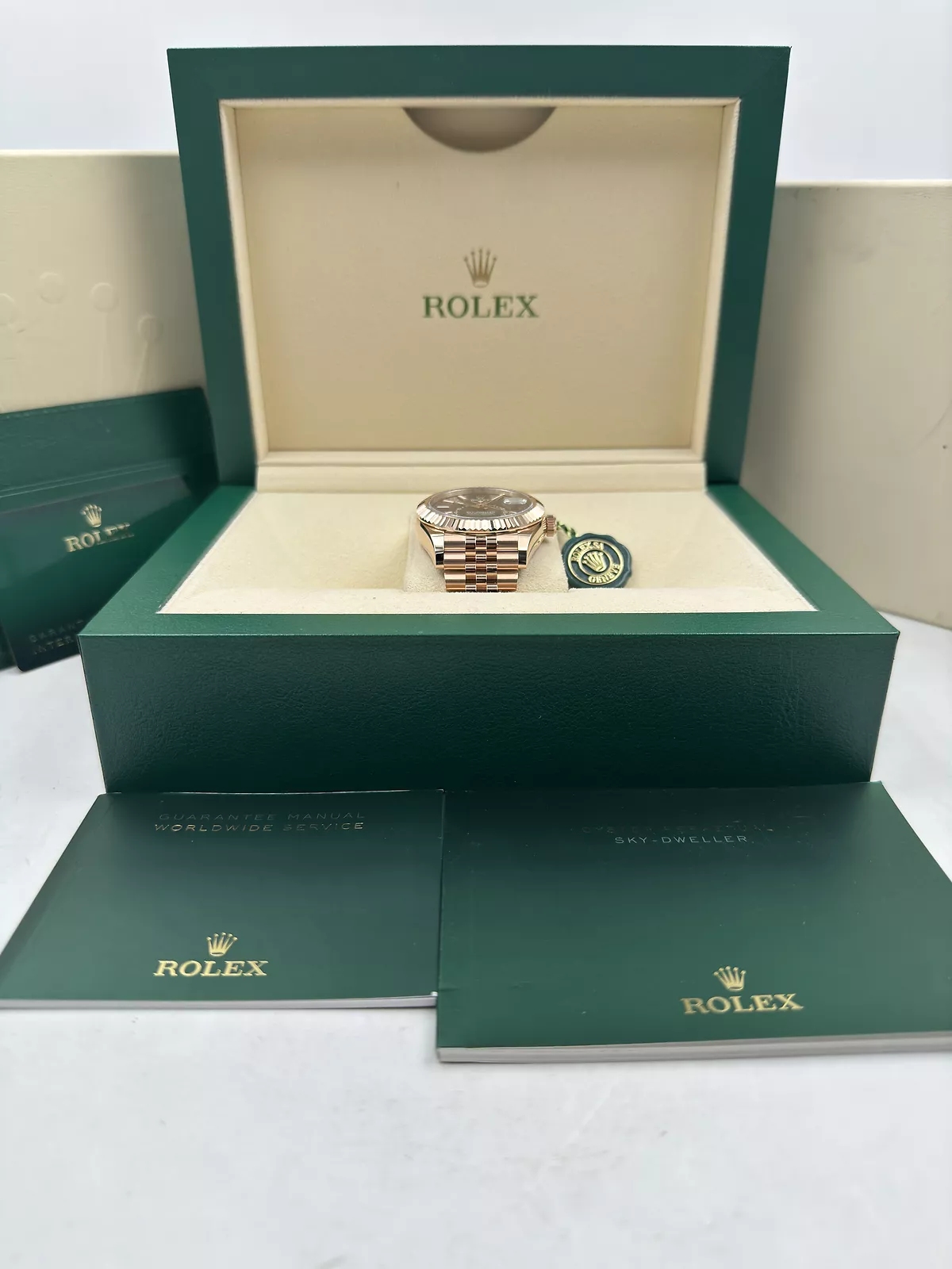 【Super Clone】ROLEX  Sky-Dweller 42mm 336935-0004/0008 Rose Gold Rhodium Dial Oyster