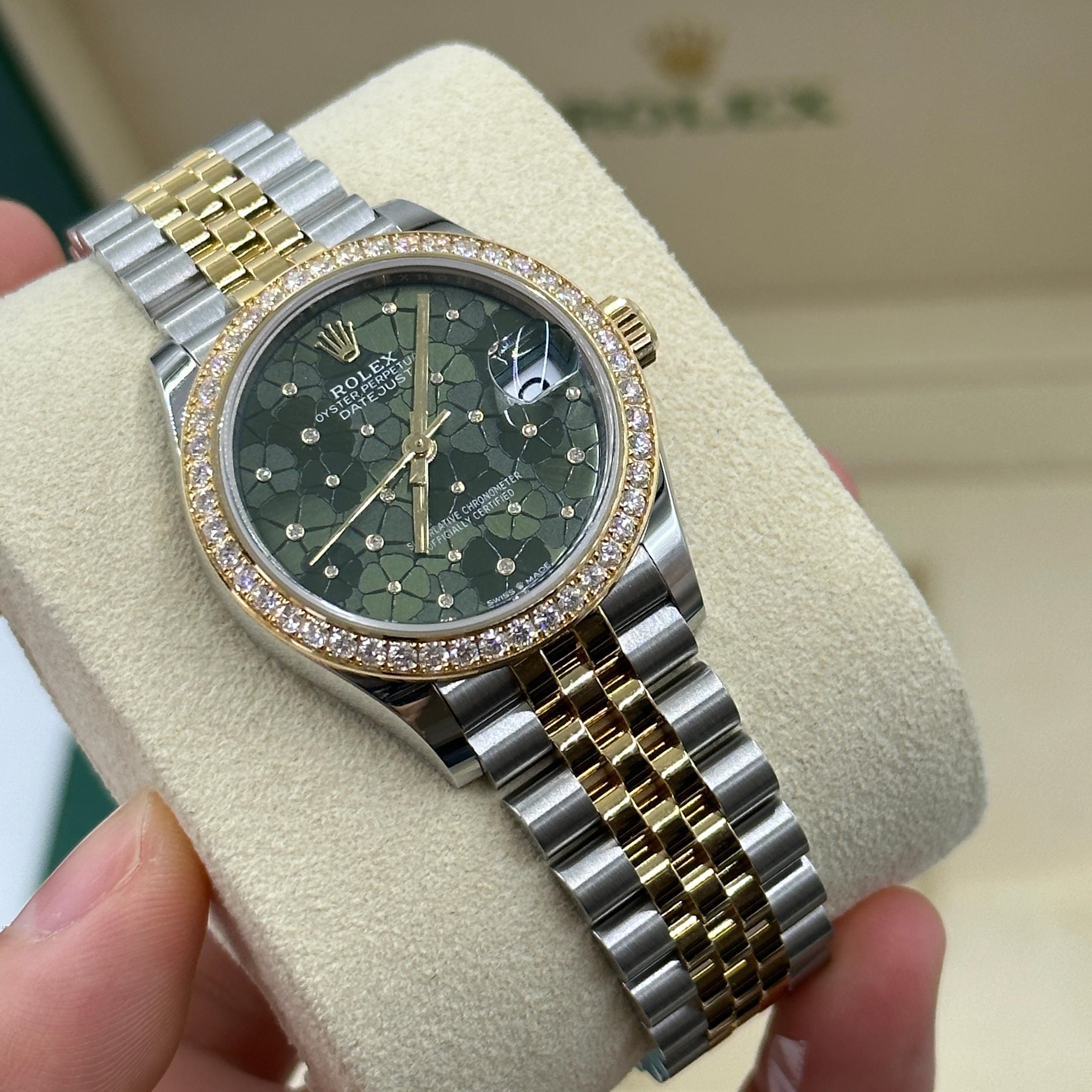 【Super Clone】ROLEX Datejust m278383-0031/0032 31mm Green Floral Dial Oyster Bracelet