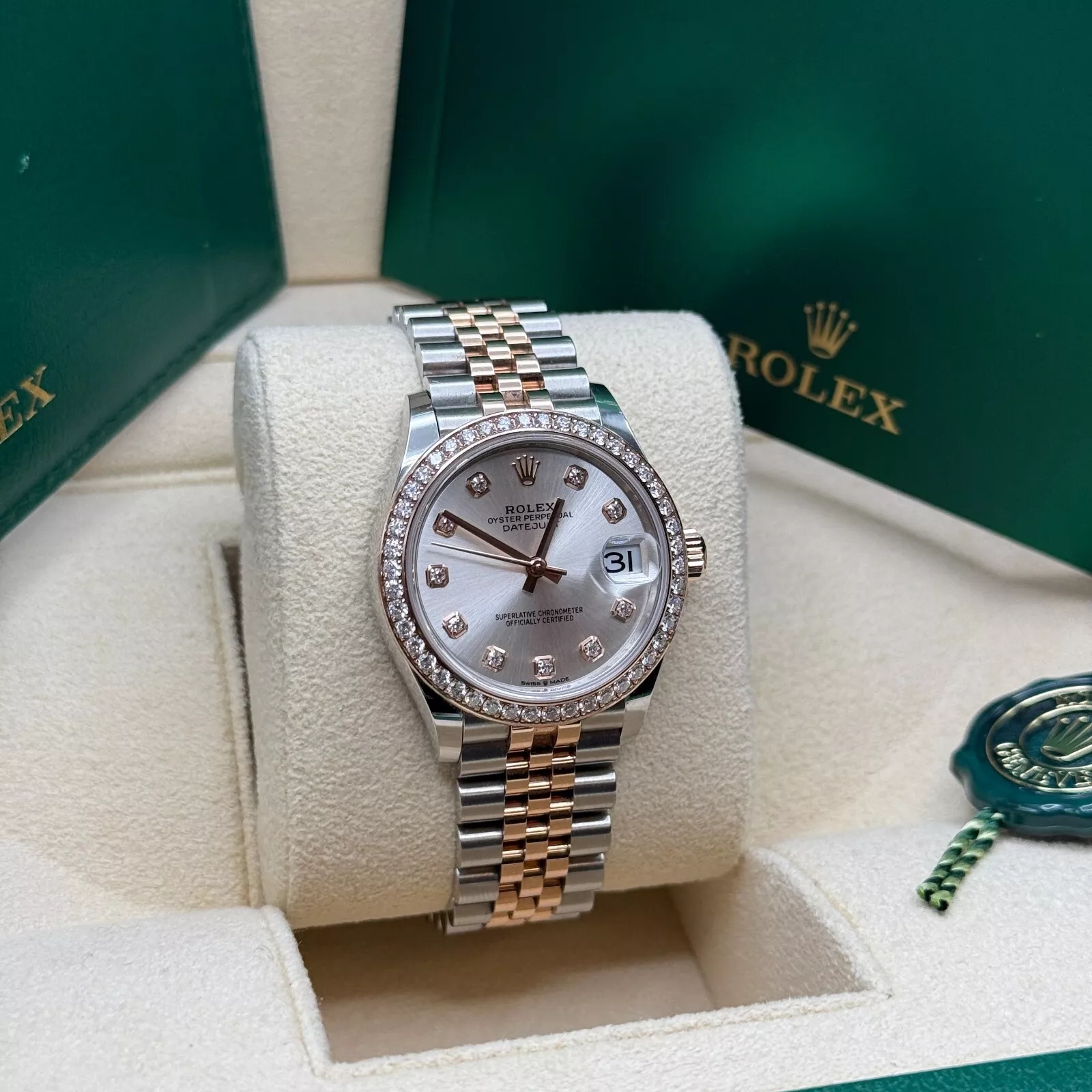 【Super Clone】ROLEX Datejust m278381-0015/0016 Silver Diamond Dial Diamond-Set Bezel 31mm
