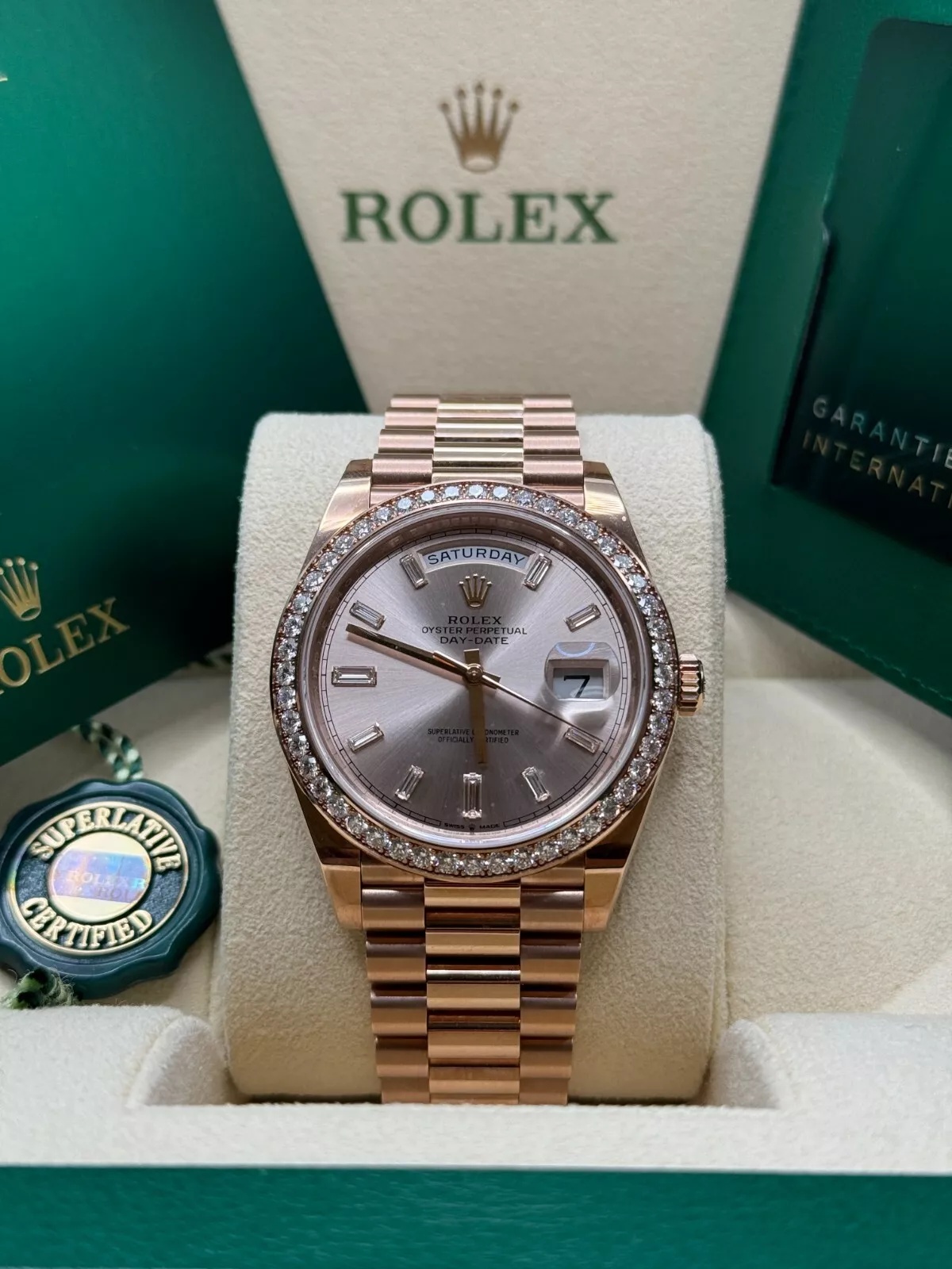 【Super Clone】ROLEX Day-Date 40mm Sundust Diamonds Dial 228345rbr-0007