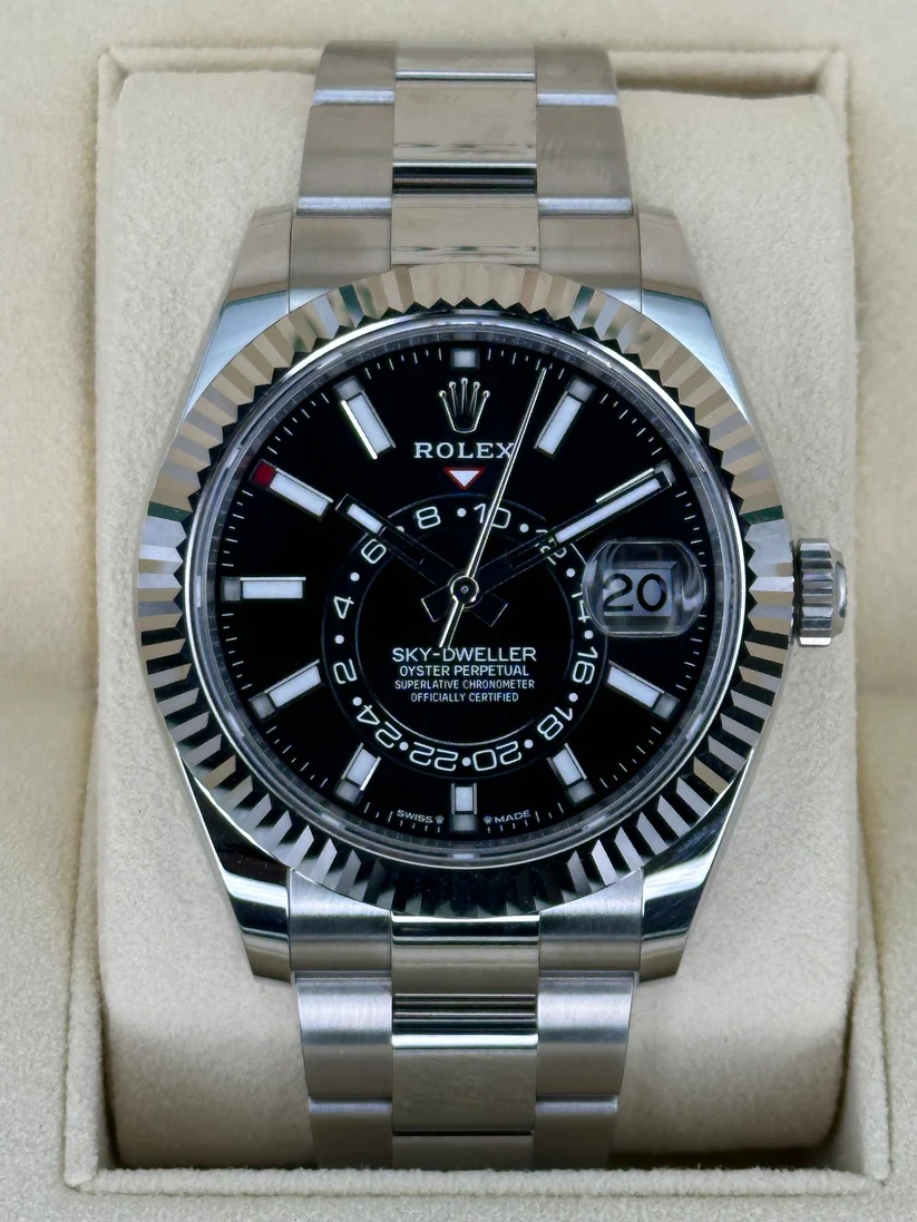 【Super Clone】ROLEX Sky-Dweller 42mm 336934-0007/0008 Stainless Steel Black Dial Oyster