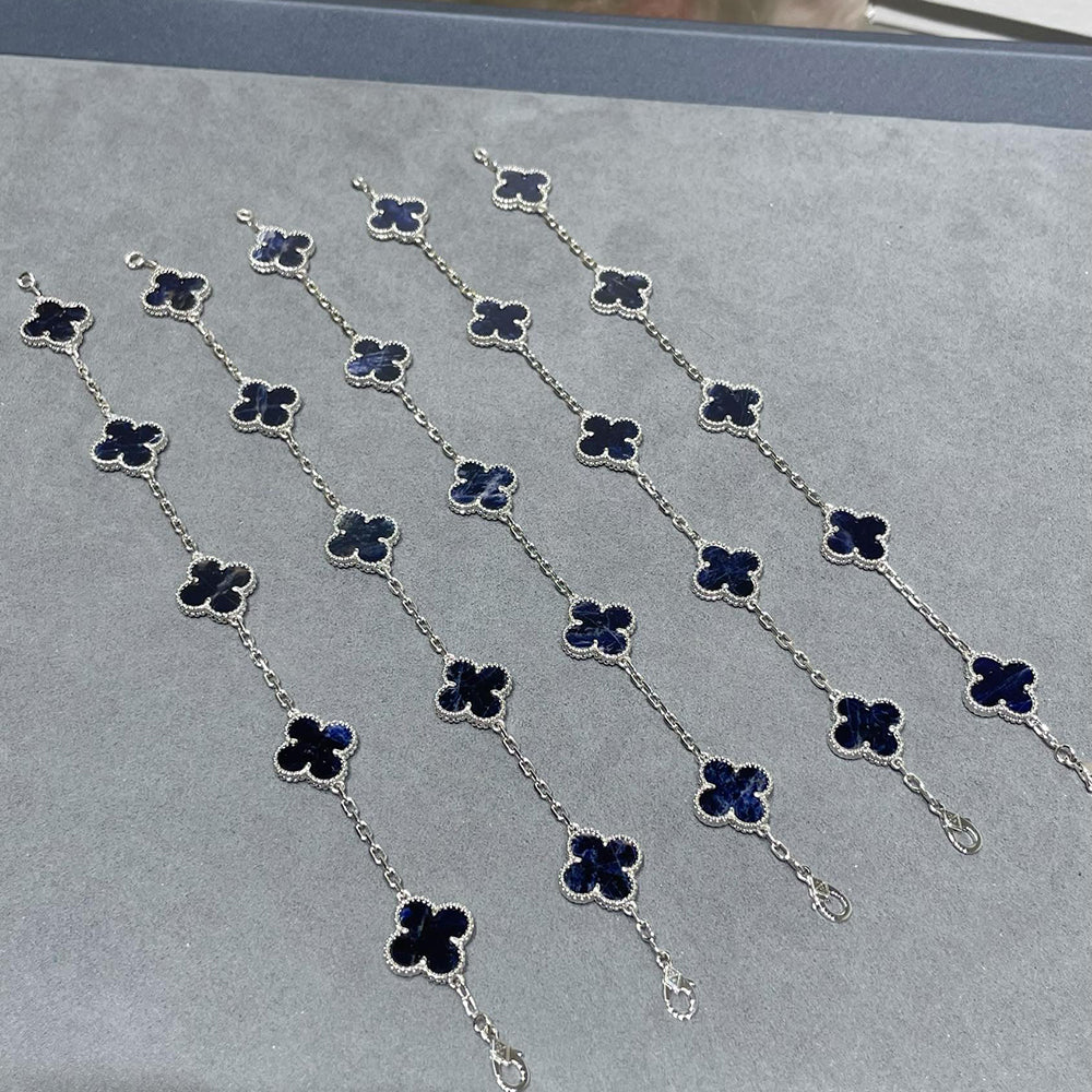 Regalia jewelryCLOVER 5 MOTIF PIETERSITE SILVER BRACELET