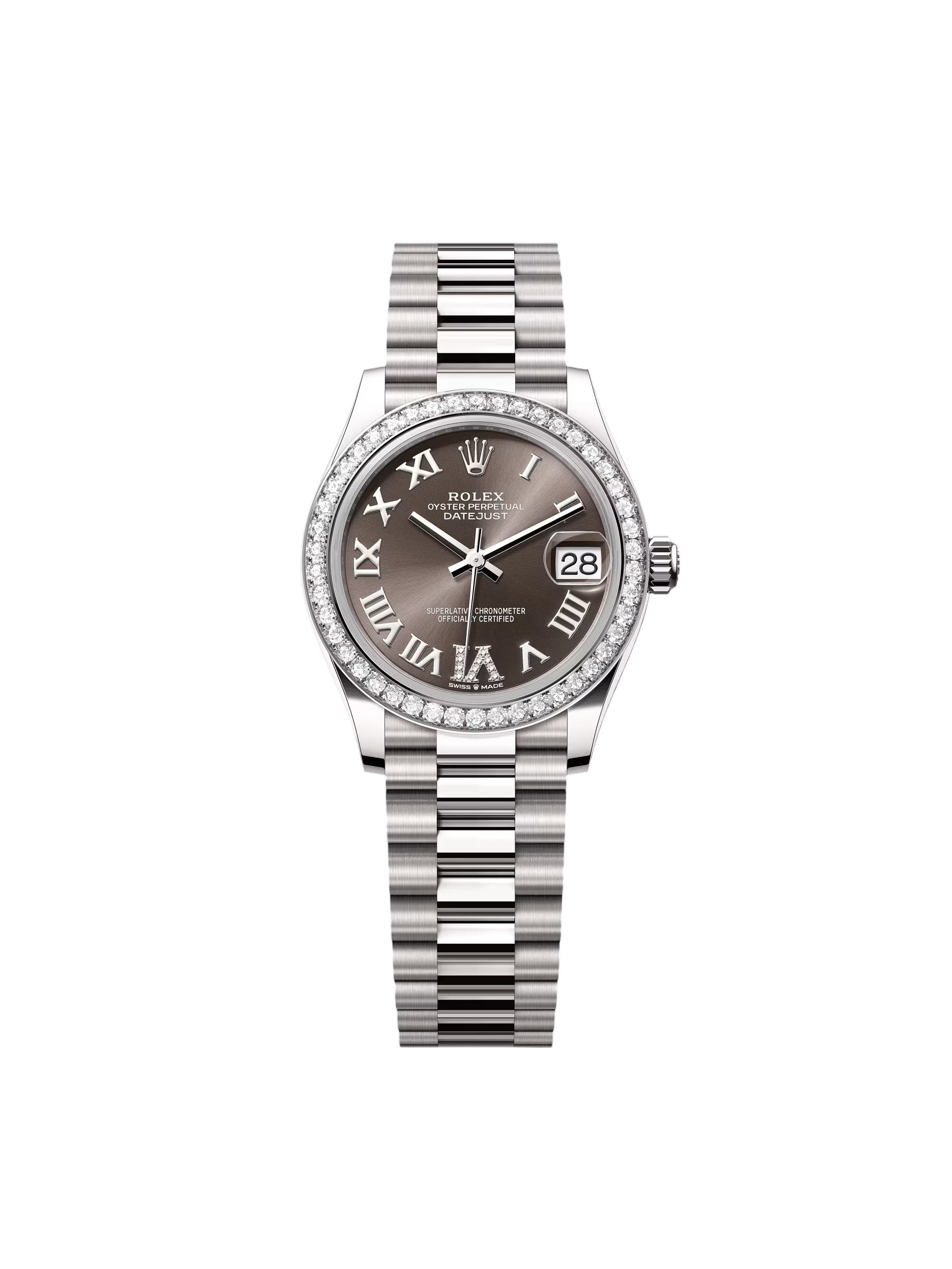 【Super Clone】RLX Datejust m278289RBR-0019 Aubergine Dial White Gold President Watch
