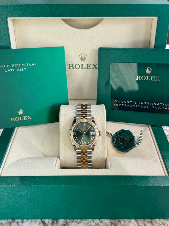 【Super Clone】ROLEX Datejust m278273-0015/0016 31mm Olive Green Dial Stainless Steel and Yellow Gold Oyster Watch