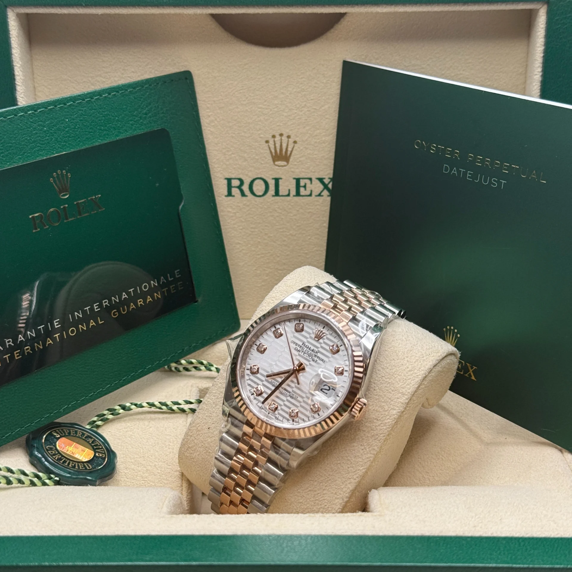 【Super Clone】ROLEX  Datejust 36mm 126231 Silver Fluted Motif Dial Oystersteel and Everose gold Bracelet