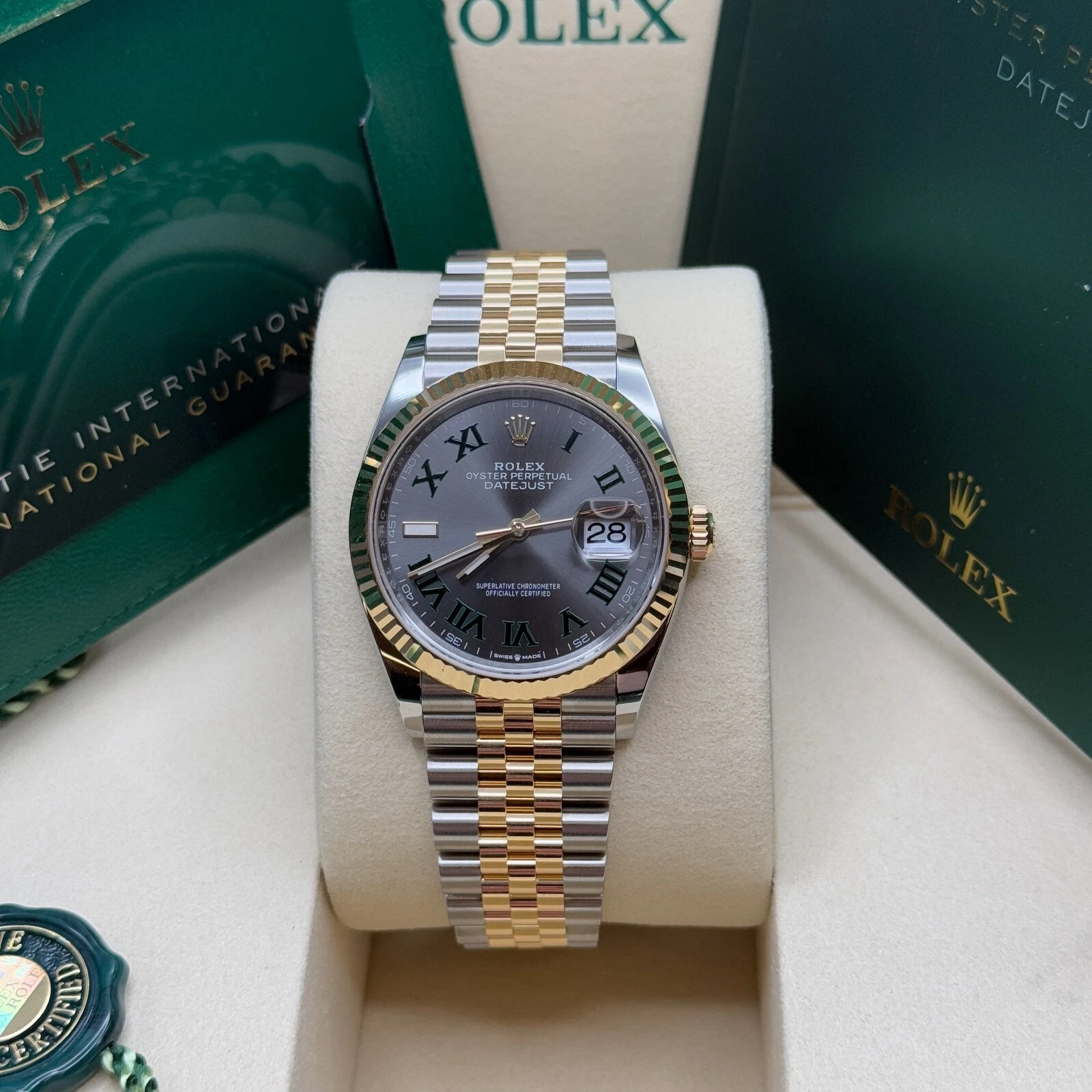 【Super Clone】ROLEX  Datejust 36mm 126233 Wimbledon Slate Dial Oyster Bracelet Watch