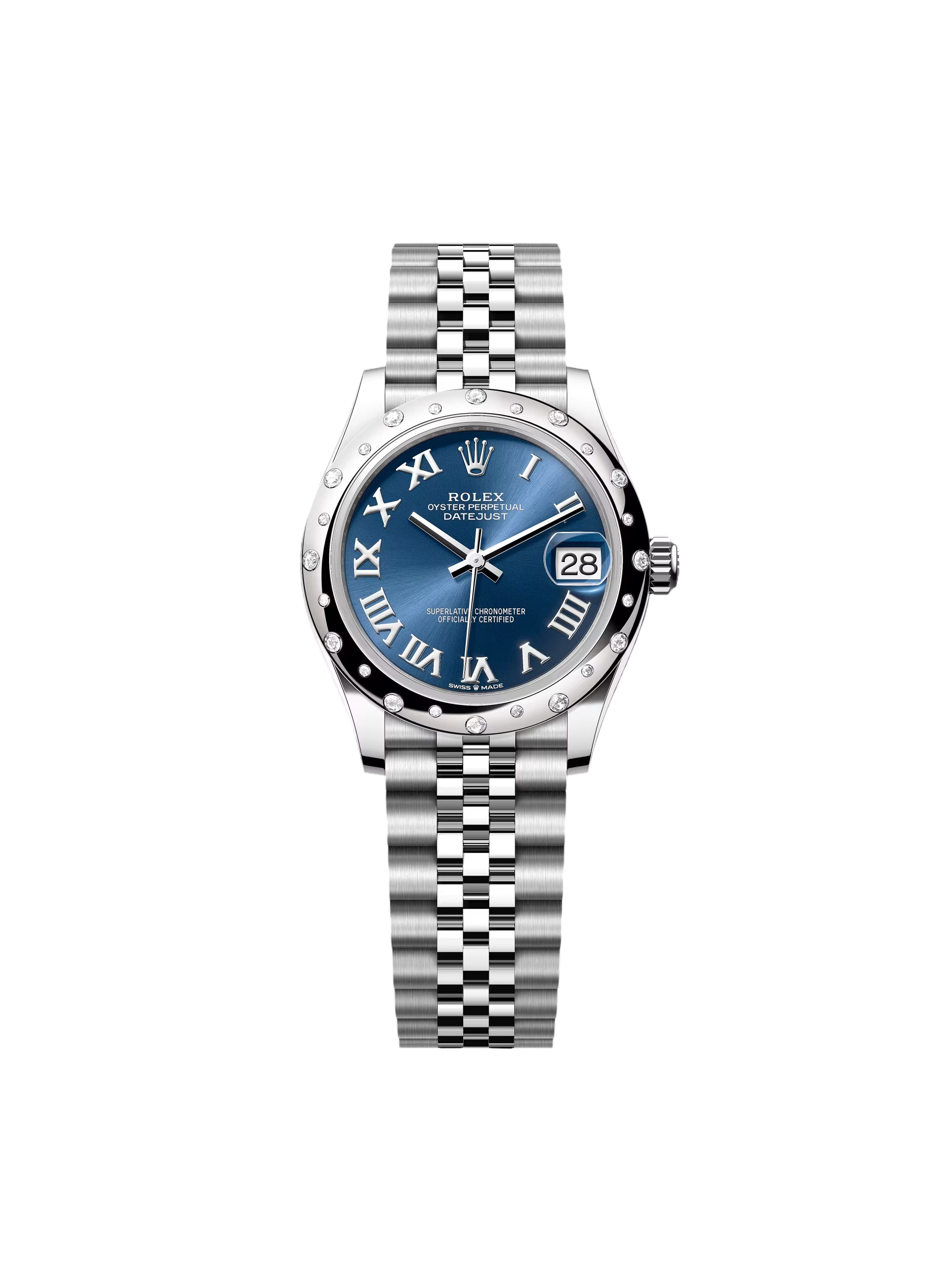 【Super Clone】ROLEX Datejust m278344-0035/0036 Bright Blue Dial 31mm Domed Diamond Oyster Watch
