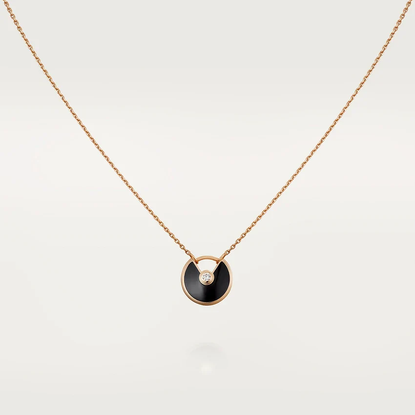 Regalia jewelryAMULETTE ROSE GOLD ONYX NECKLACE