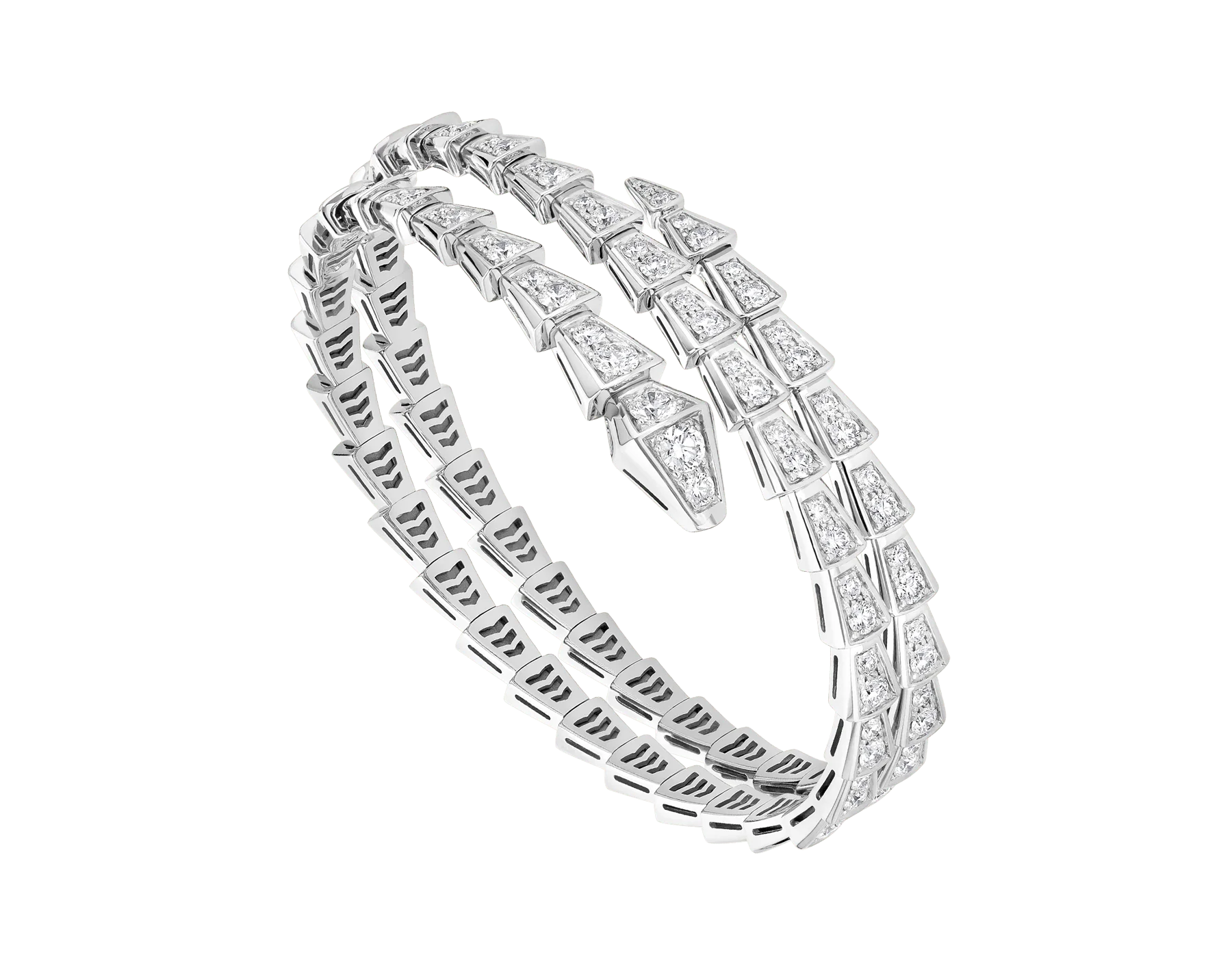 Regalia jewelrySERPENTI BRACELET SILVER DIAMOND DOUBLE ROW