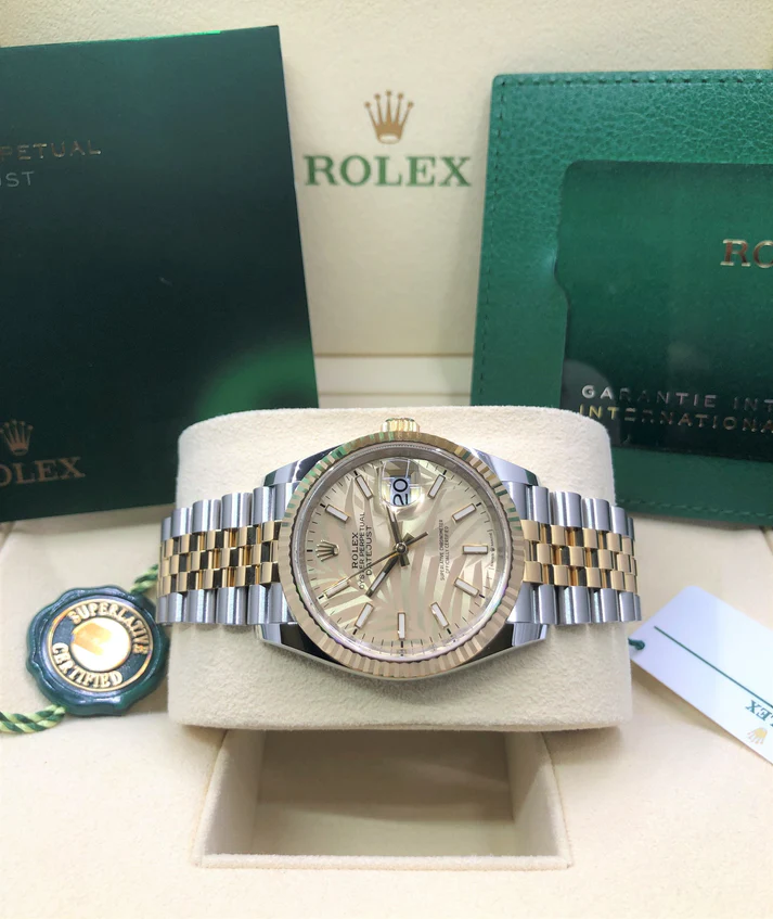 【Super Clone】ROLEX  Datejust 36mm 126233 Golden Palm Motif Dial Jubilee Bracelet Watch