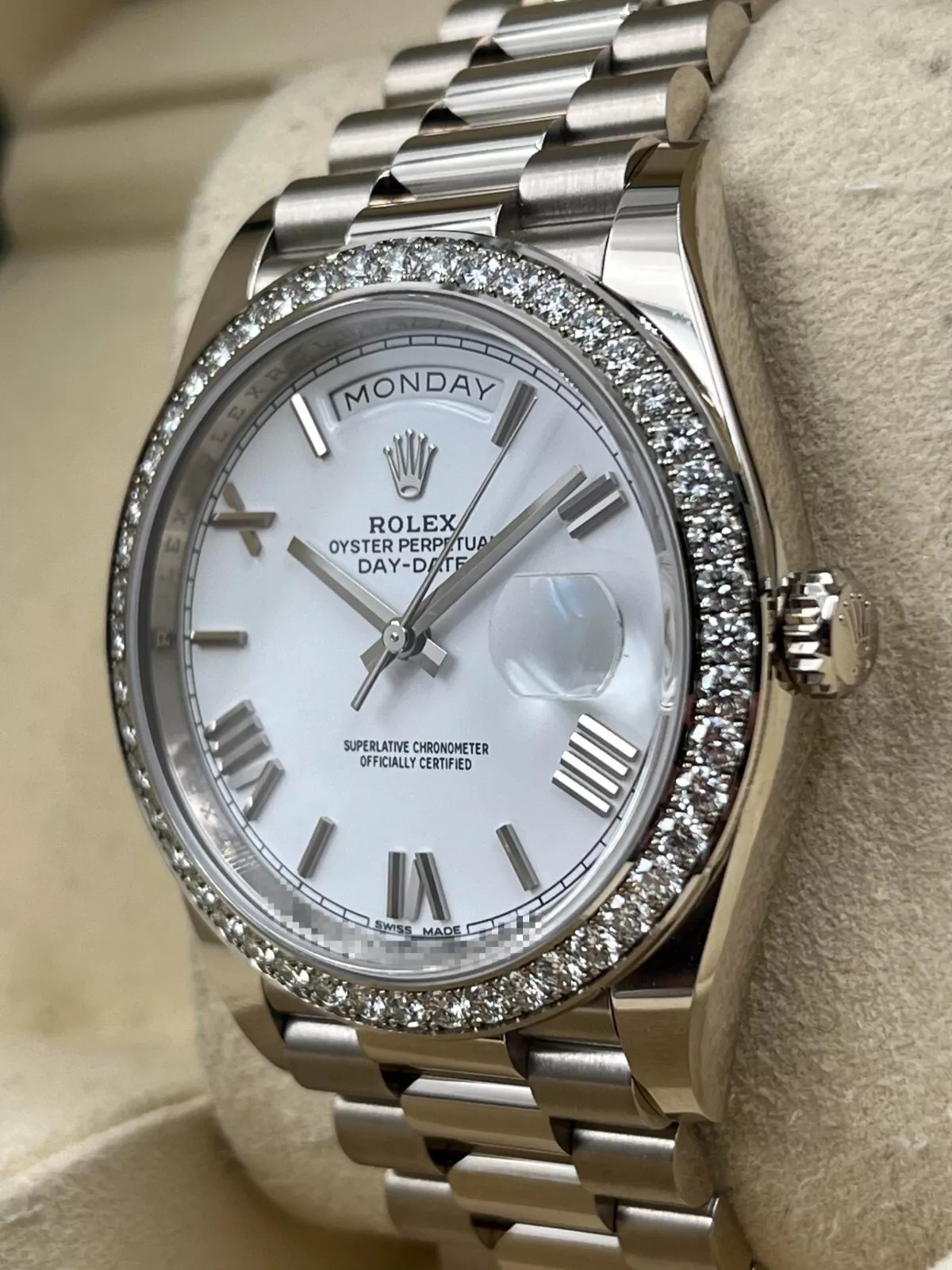 【Super Clone】ROLEX  Day-Date 40mm 228349RBR-0039 White Dial President Bracelet