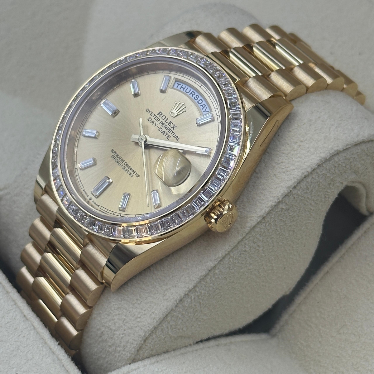 【Super Clone】ROLEX Day-Date 40mm 228398TBR-0002 Champagne Dial President Watch