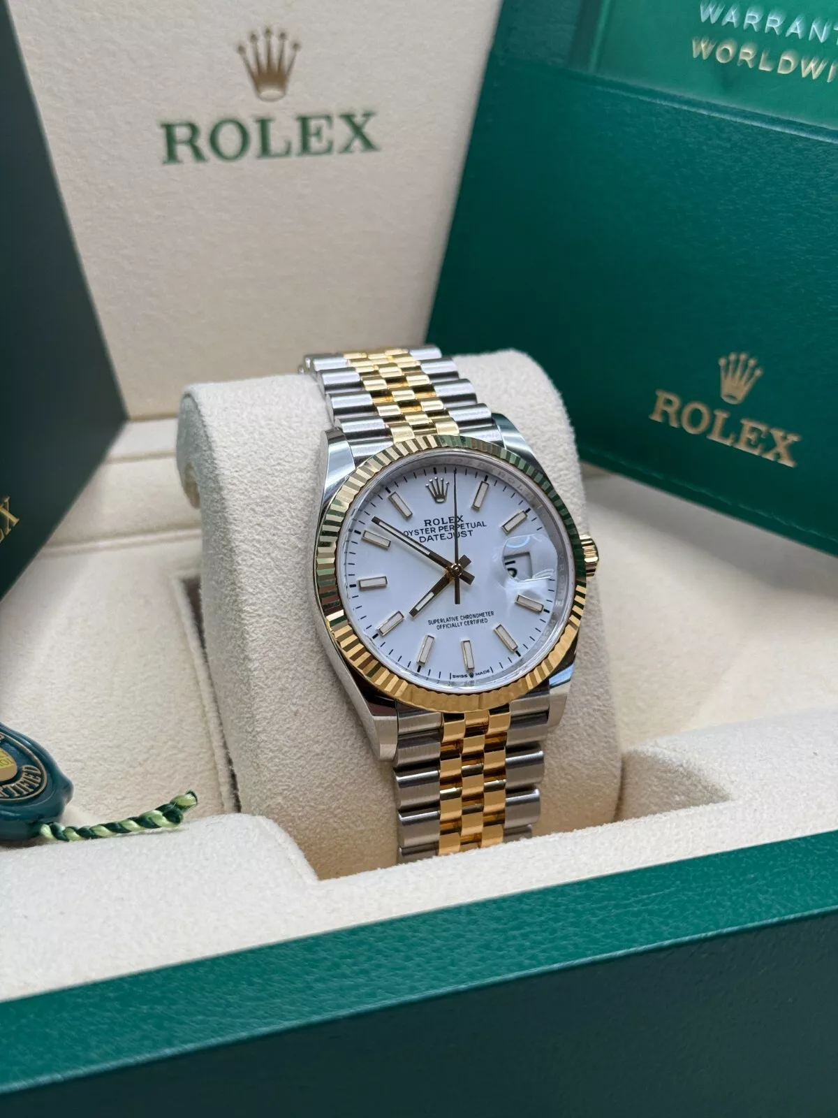 【Super Clone】ROLEX  Datejust 36mm 126233 White Index Dial Two-Tone Jubilee Bracelet Watch