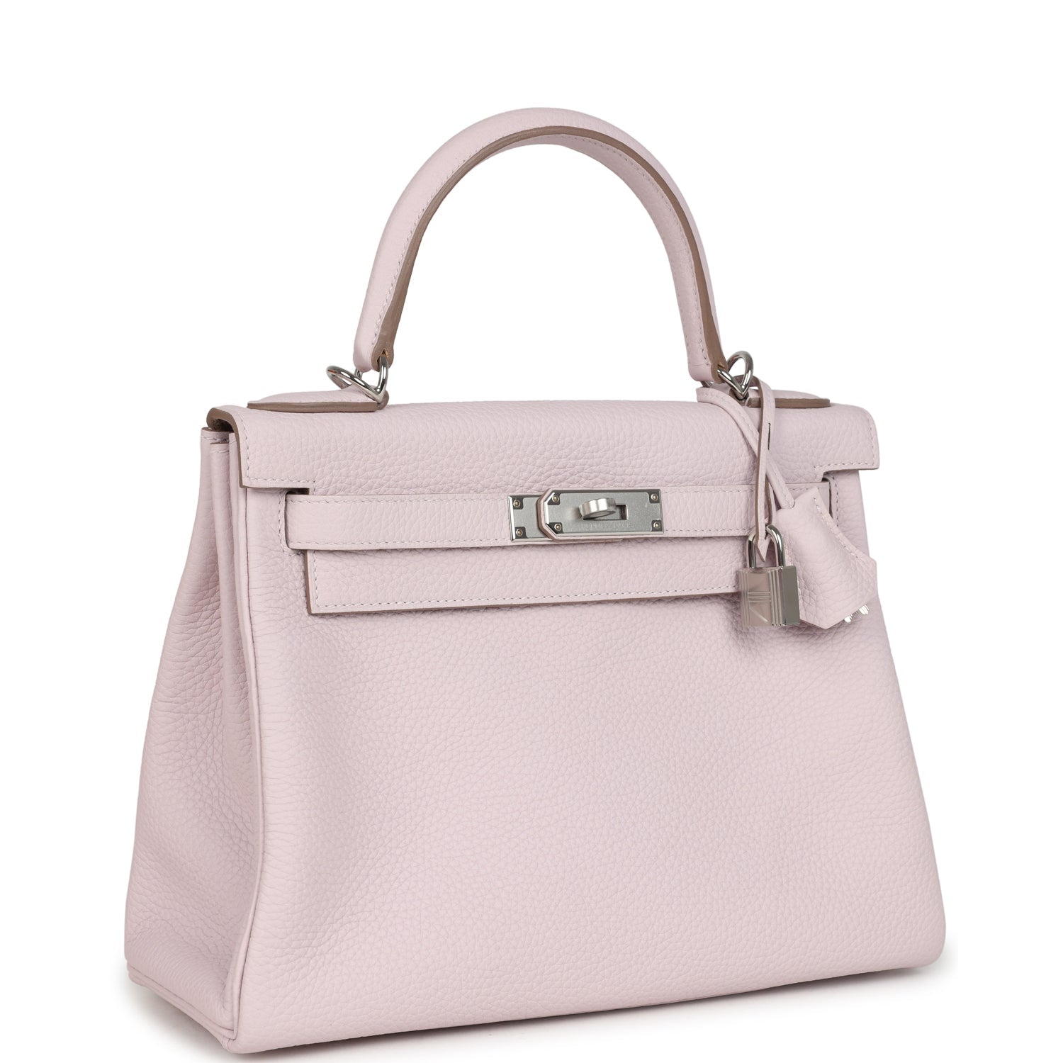 Hermès Kelly Retourne 28 Mauve Pale Clemence Palladium Hardware