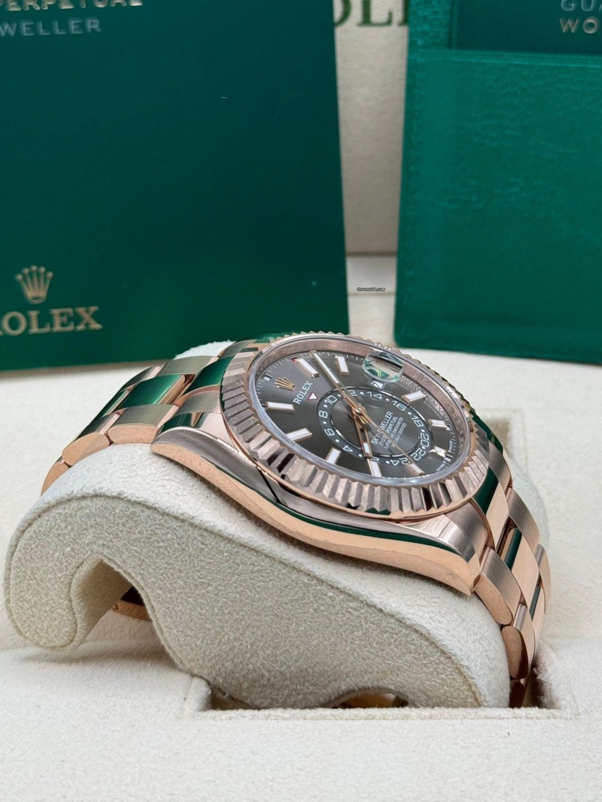 【Super Clone】ROLEX  Sky-Dweller 42mm 336935-0004/0008 Rose Gold Rhodium Dial Oyster