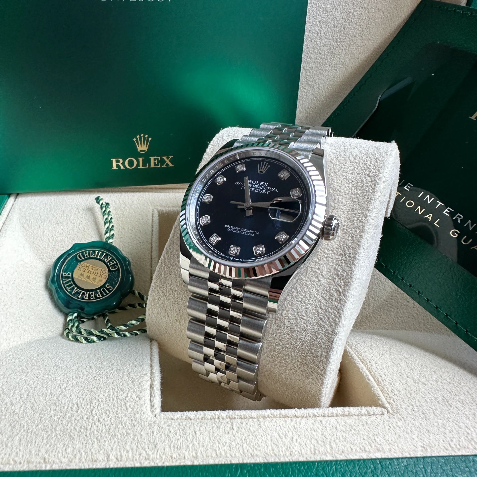 【Super Clone】ROLEX  Datejust 36mm 126234 Blue Diamond Dial Stainless Steel Jubilee Mens Watch