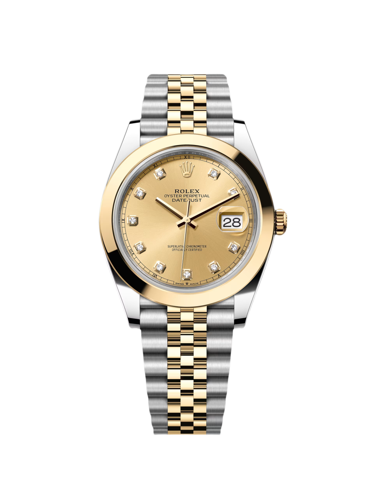 【Super Clone】ROLEX Datejust 41mm 126303 Champagne Diamond Jubilee Steel and Yellow Gold Mens Watch