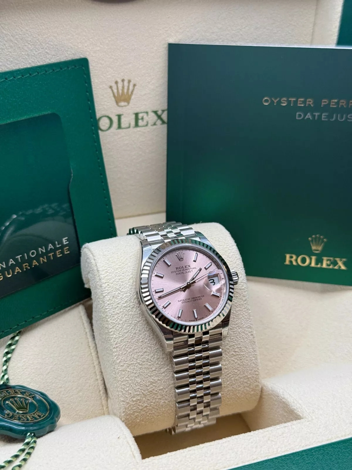 【Super Clone】ROLEX Datejust m278274-0013/0014 Pink Dial 31mm Fluted Bezel Oyster Bracelet