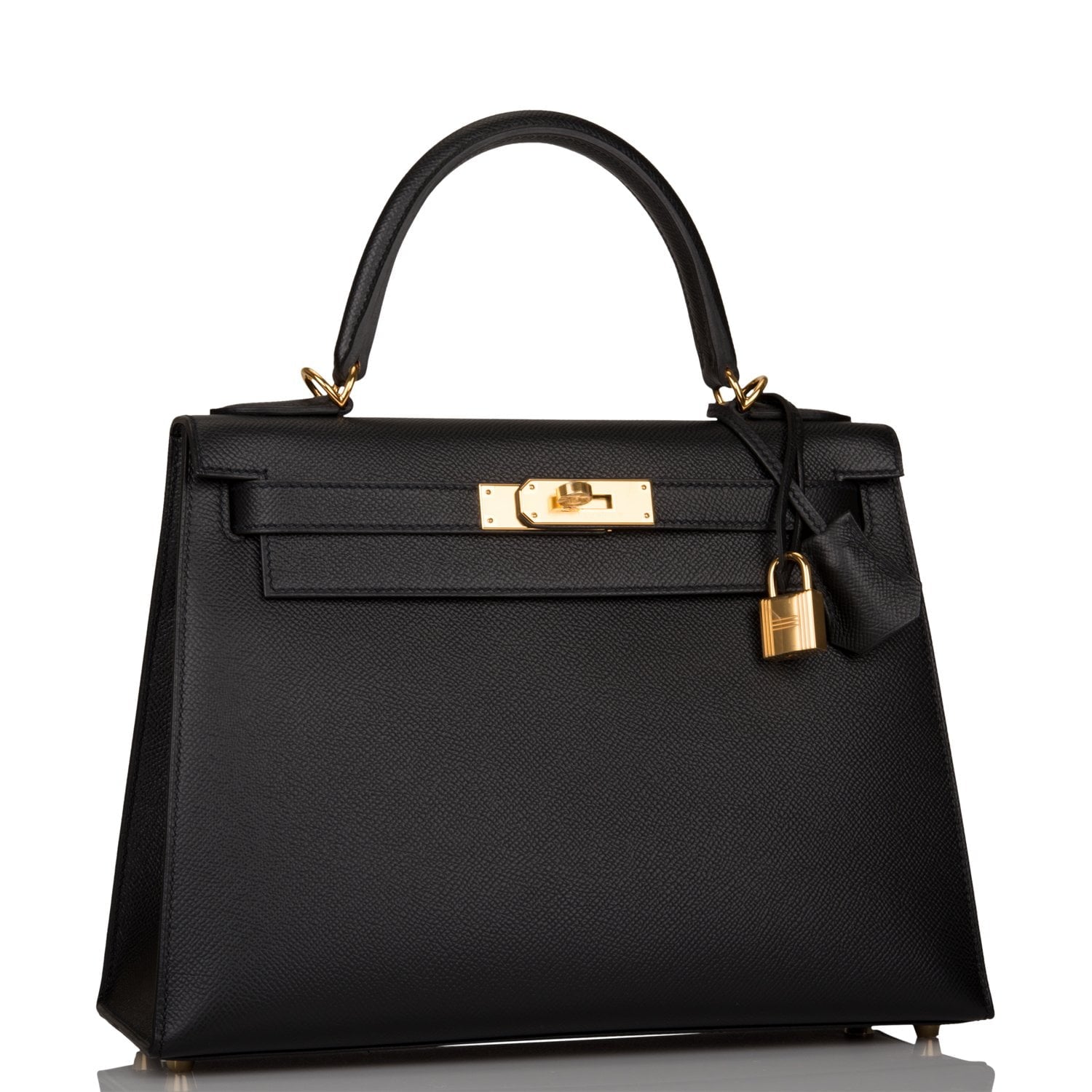 Hermès Kelly Sellier 28 Black Epsom Gold Hardware