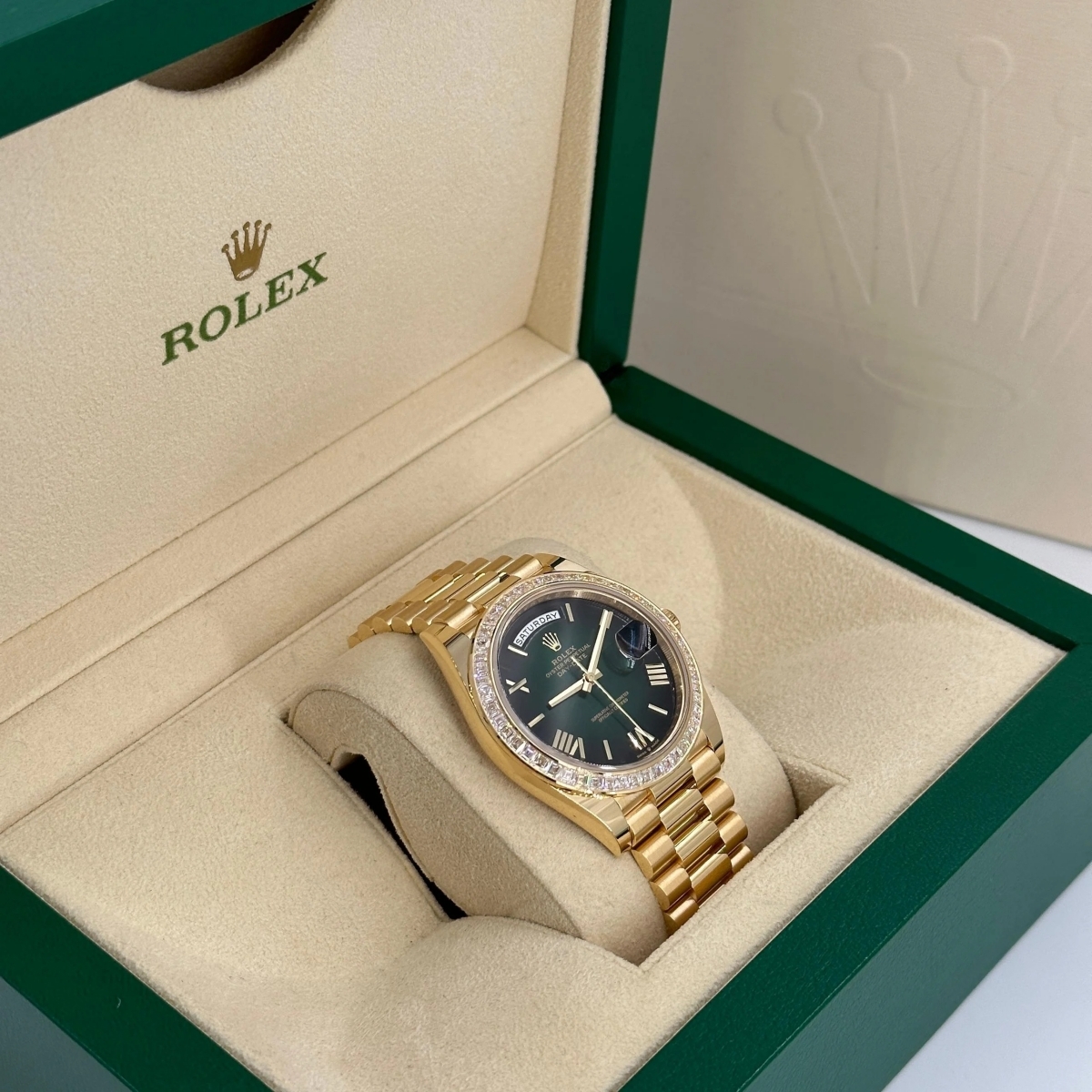 【Super Clone】RLX Day-Date 40mm 228398TBR-0042 Green Ombré Dial President Watch