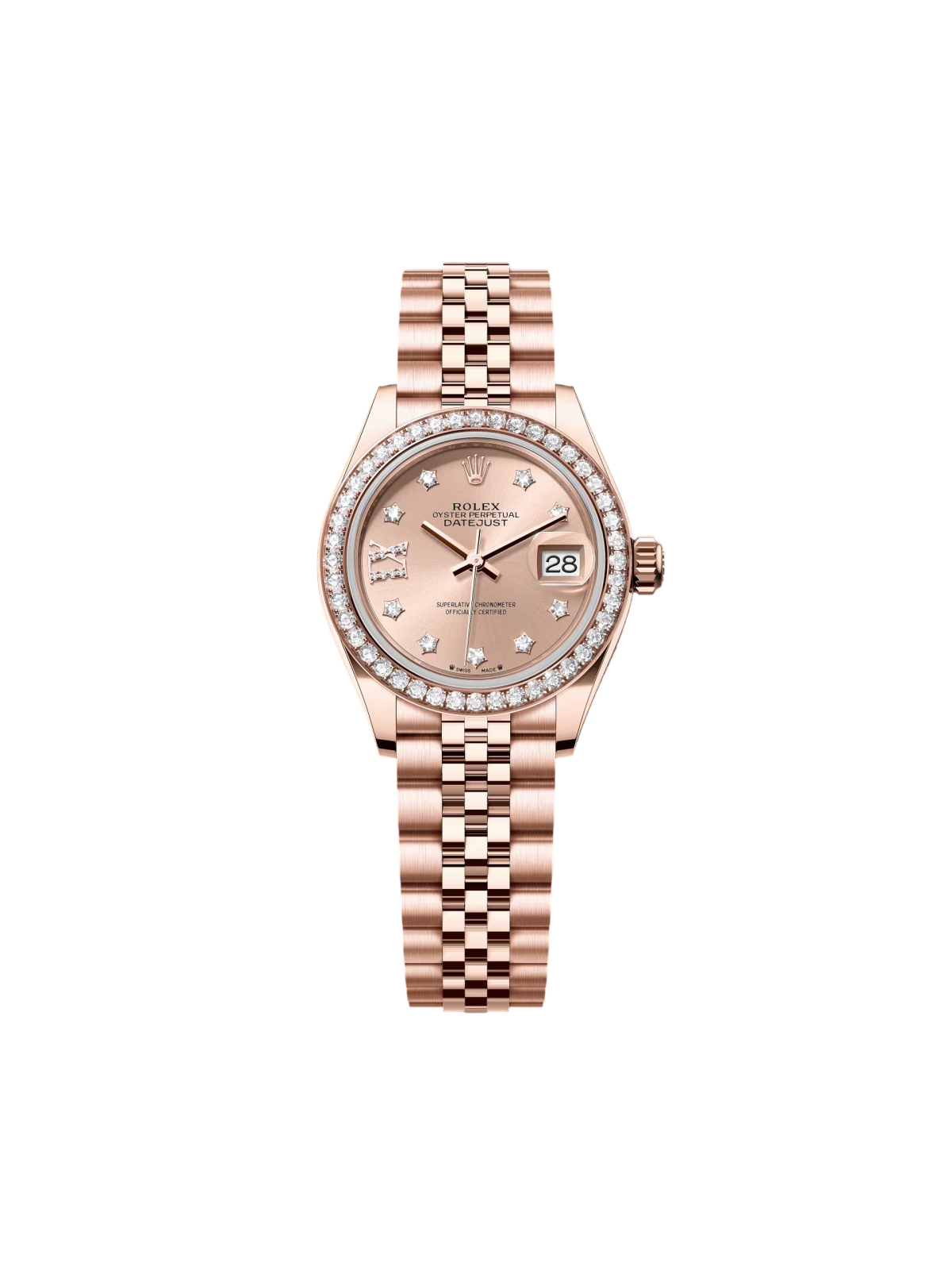 【Super Clone】ROLEX Lady-Datejust 28mm 279135RBR Rose Diamond Dial Jubilee Bracelet