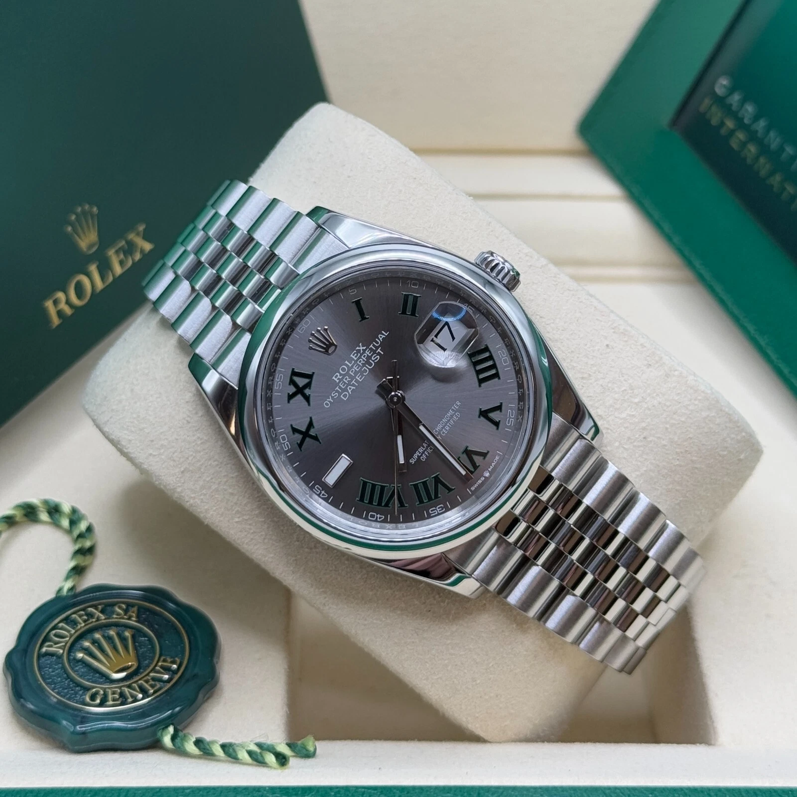 【Super Clone】ROLEX  Datejust 36mm 126200 Oyster Perpetual Wimbledon Dial Jubilee Stainless Steel