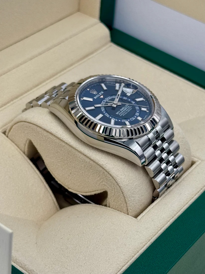 【Super Clone】ROLEX  Sky-Dweller 42mm 336934-0005/0006 Stainless Steel Blue Dial Jubilee